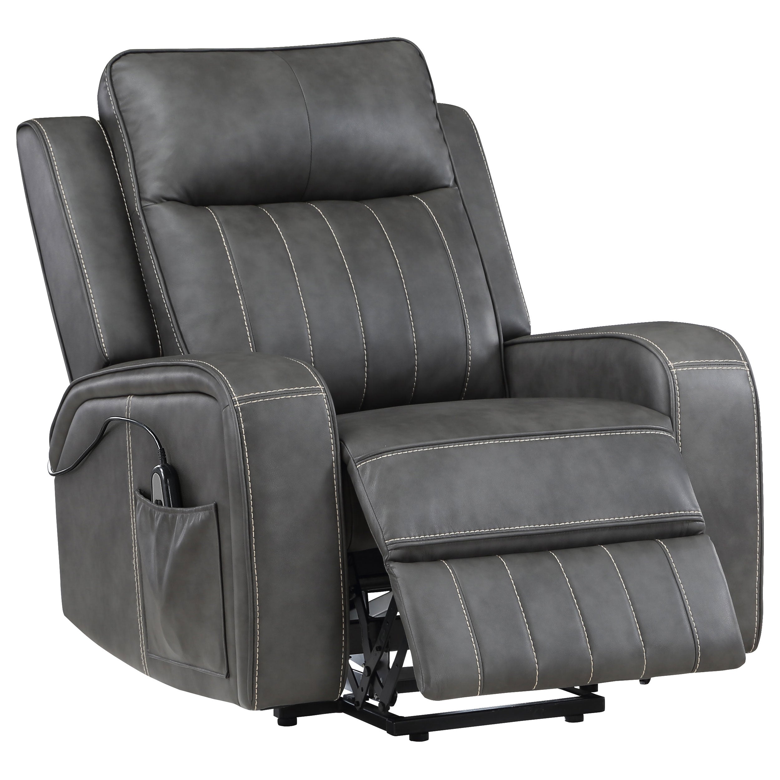 Raelynn Upholstered Power Lift Recliner Chair Grey - MyWaynesHome #