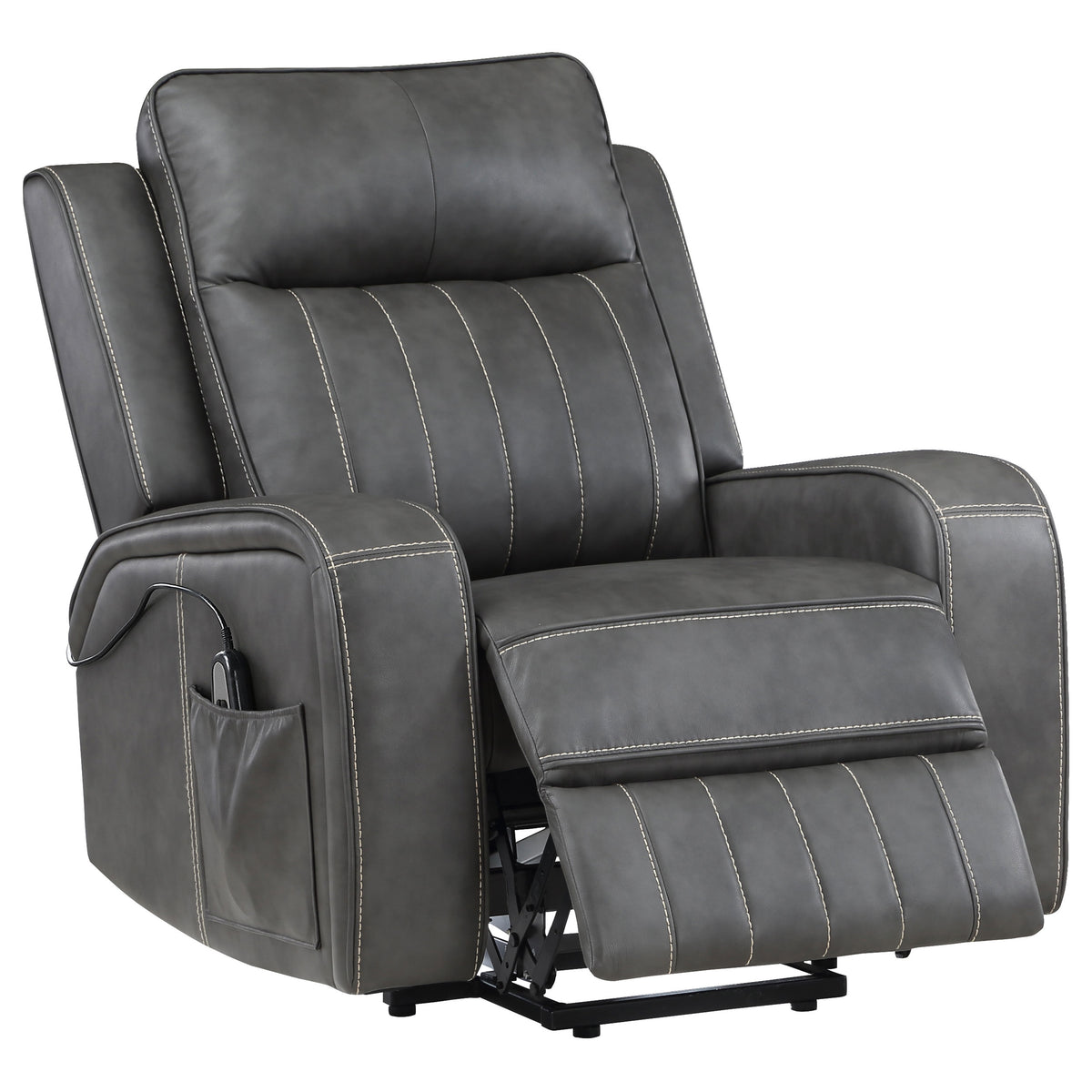 Raelynn Upholstered Power Lift Recliner Chair Grey - MyWaynesHome #