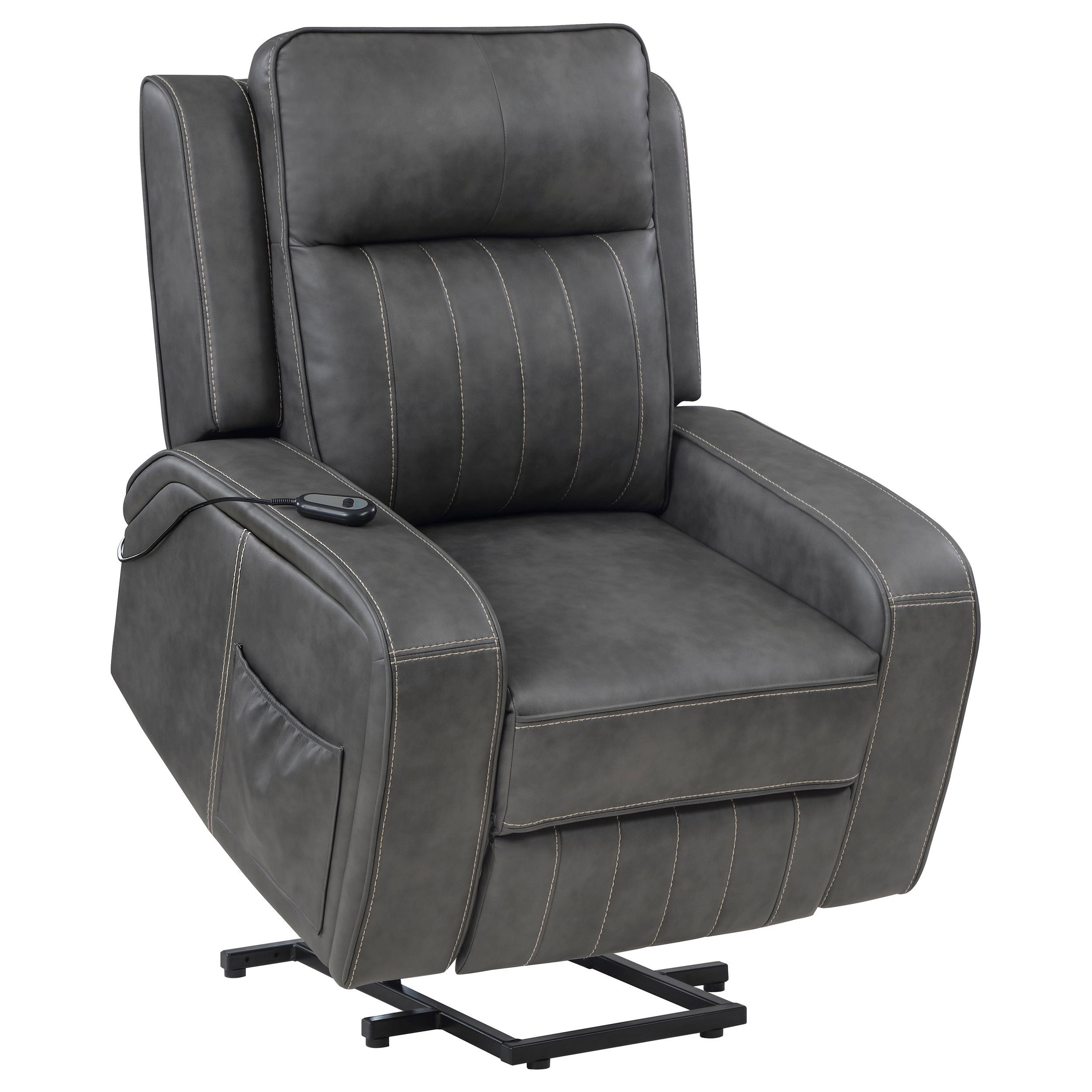 Raelynn Upholstered Power Lift Recliner Chair Grey - MyWaynesHome #