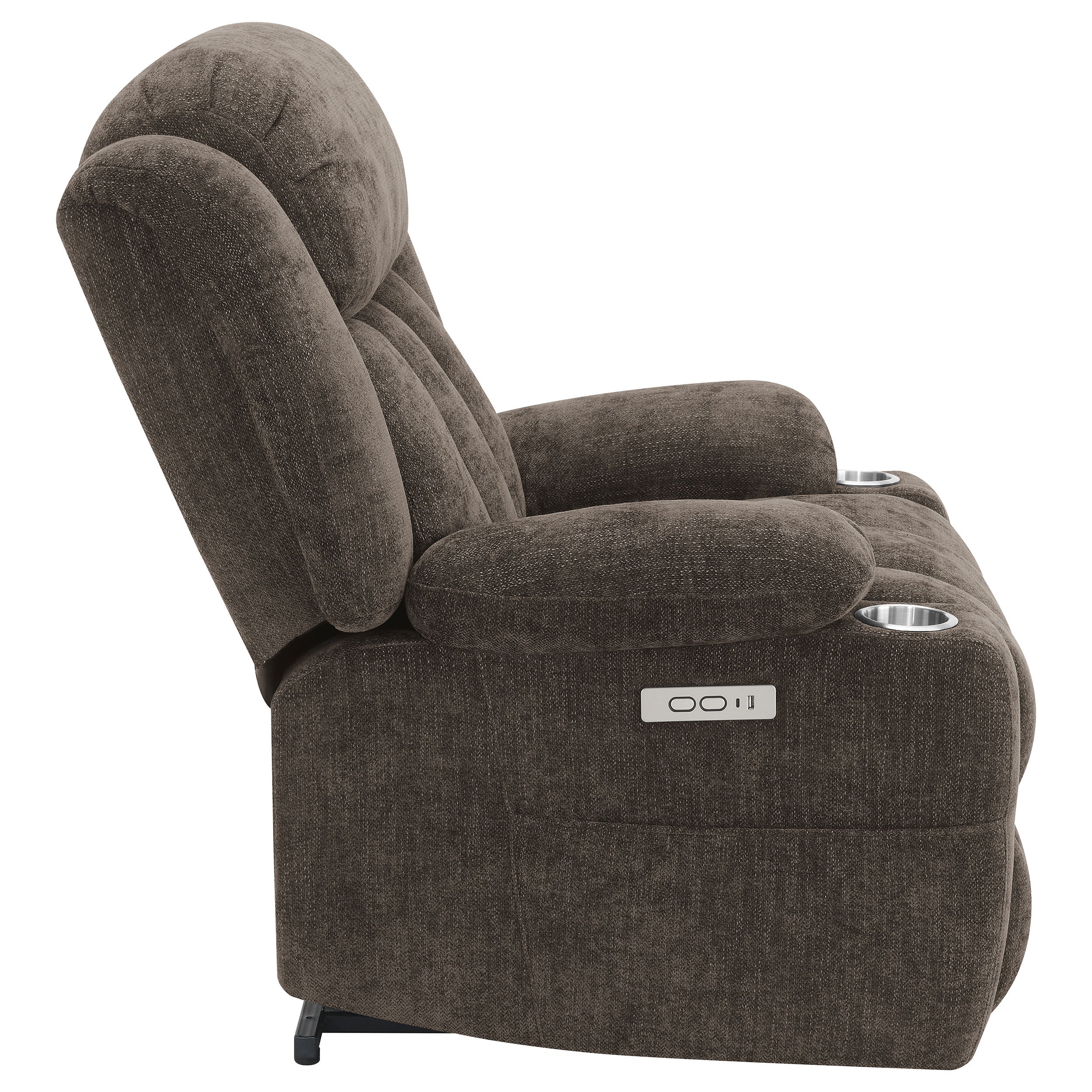 Houston Upholstered Power Lift Recliner Chair Dark Brown - MyWaynesHome #