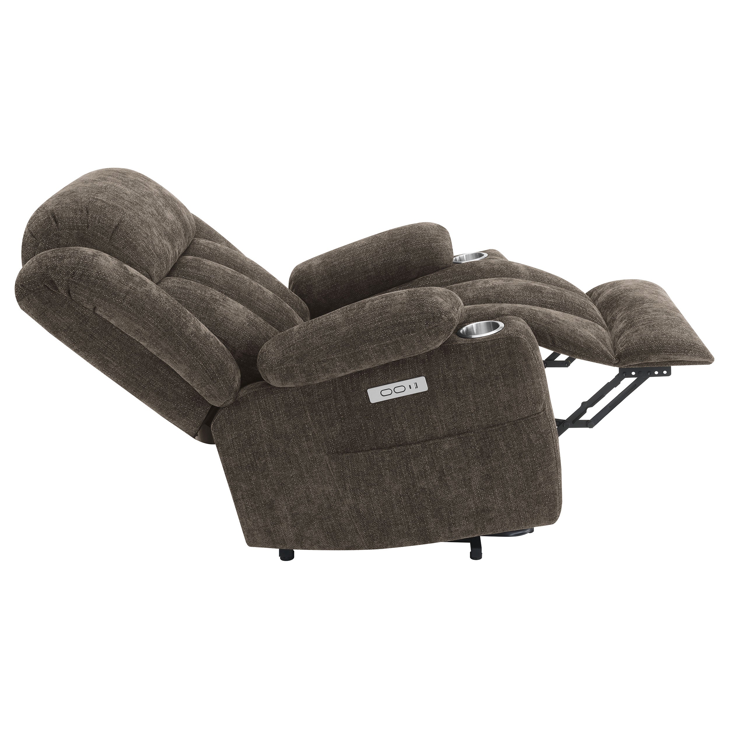Houston Upholstered Power Lift Recliner Chair Dark Brown - MyWaynesHome #