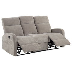 Hamilton Chenille Upholstered Manual Reclining Sofa Sand