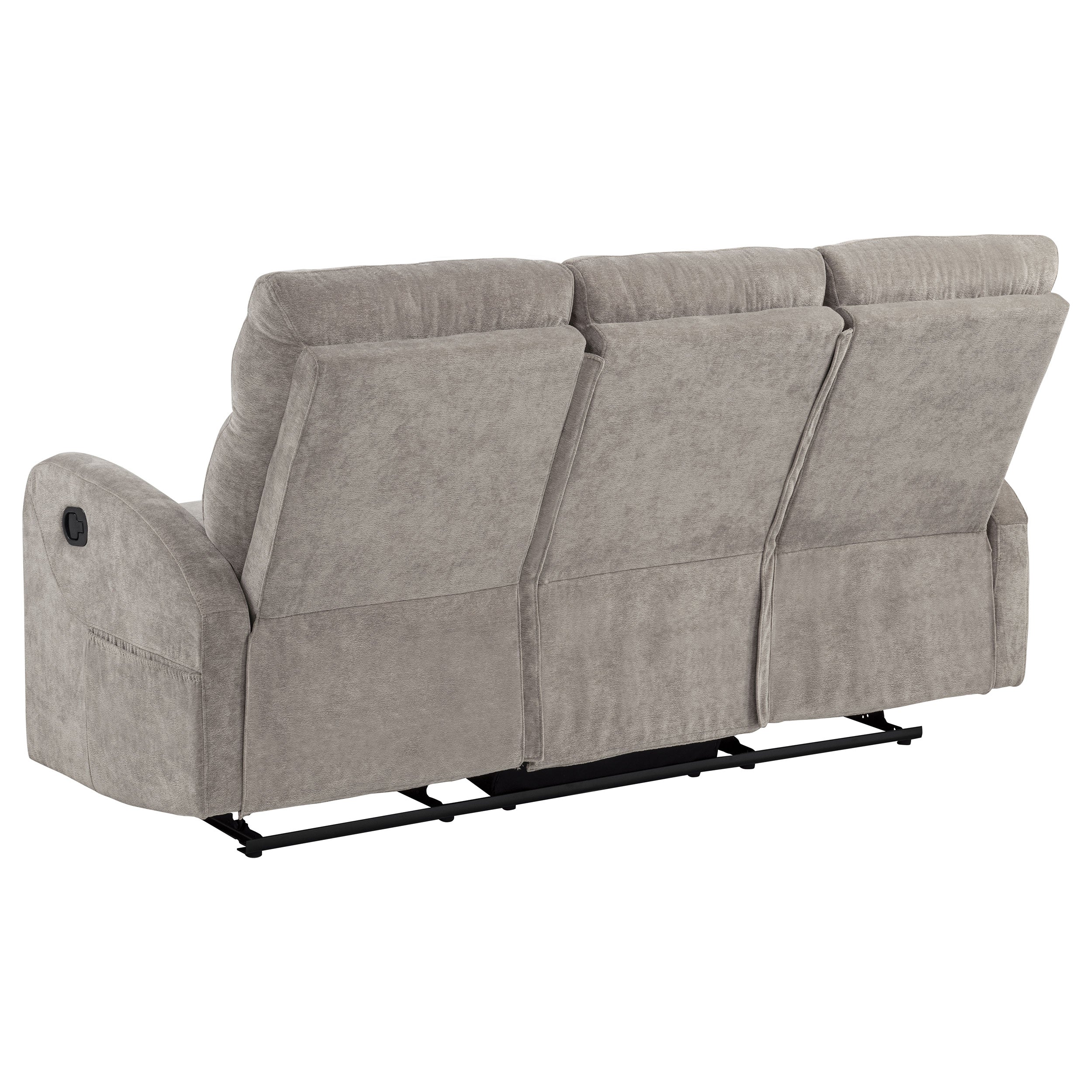 Hamilton Chenille Upholstered Manual Reclining Sofa Sand
