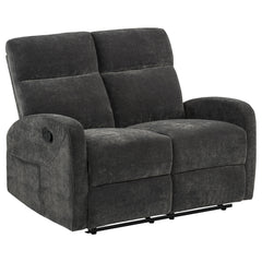 Hamilton Chenille Upholstered Manual Reclining Loveseat Charcoal Grey