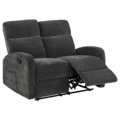 Hamilton Chenille Upholstered Manual Reclining Loveseat Charcoal Grey