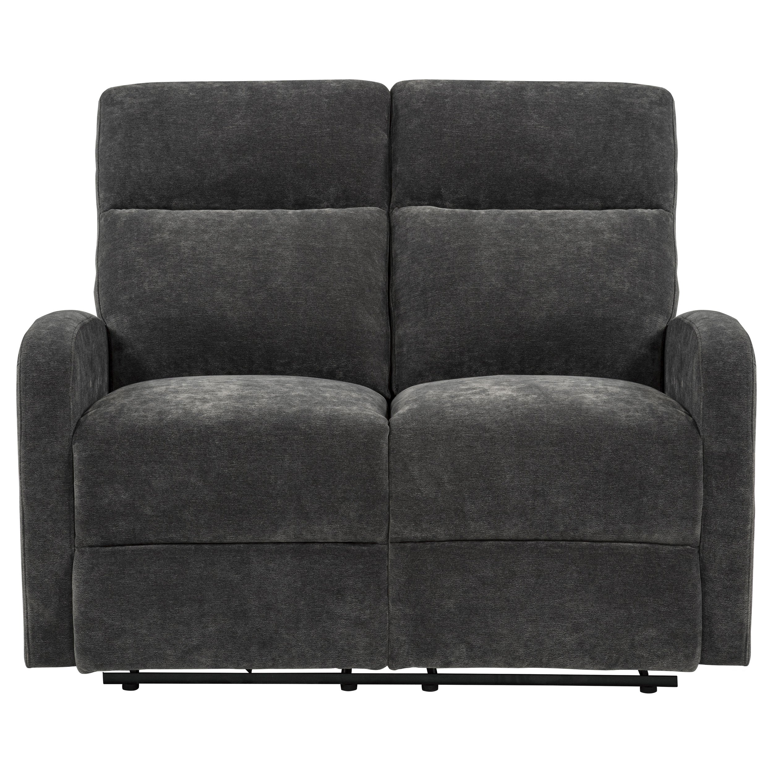 Hamilton Chenille Upholstered Manual Reclining Loveseat Charcoal Grey
