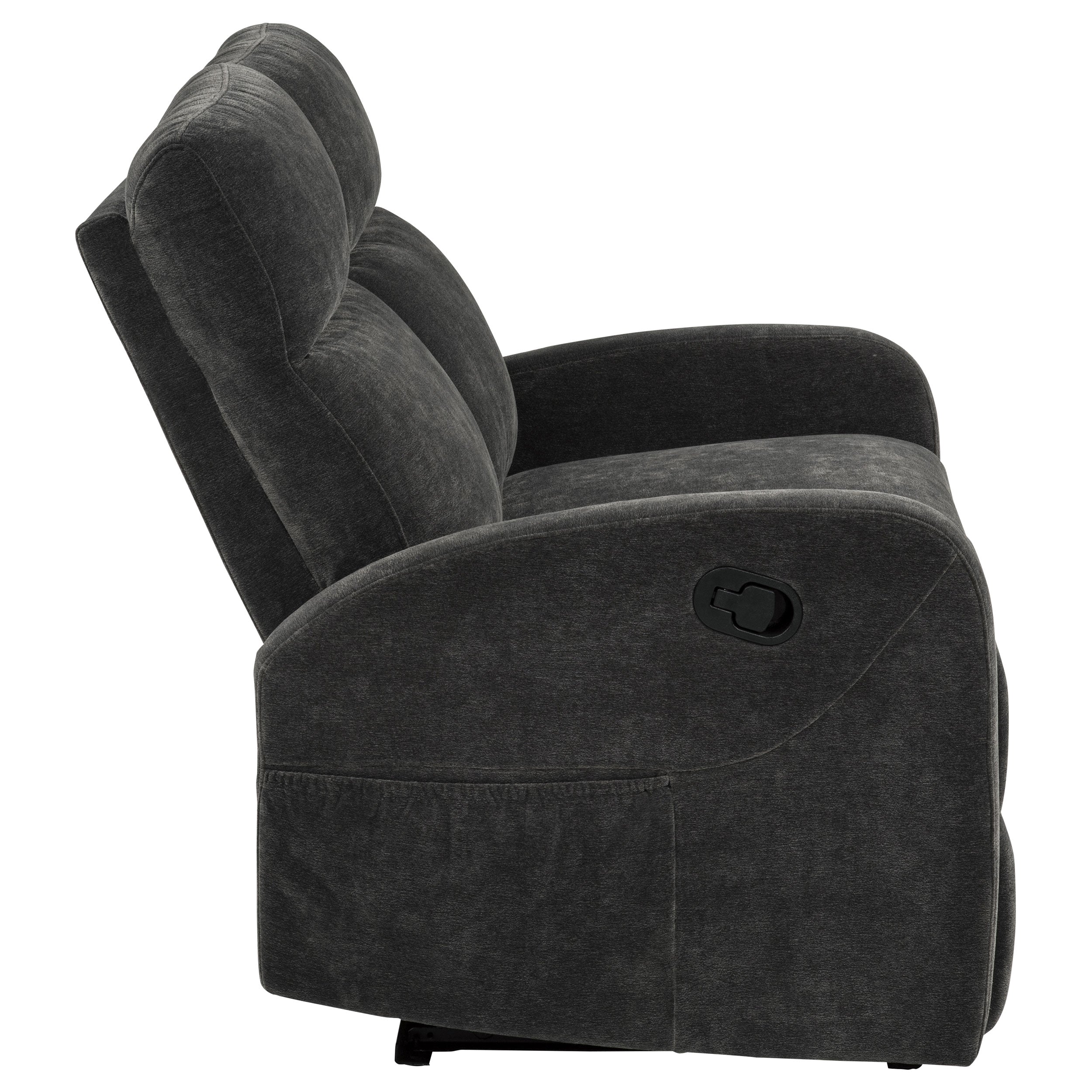 Hamilton Chenille Upholstered Manual Reclining Loveseat Charcoal Grey