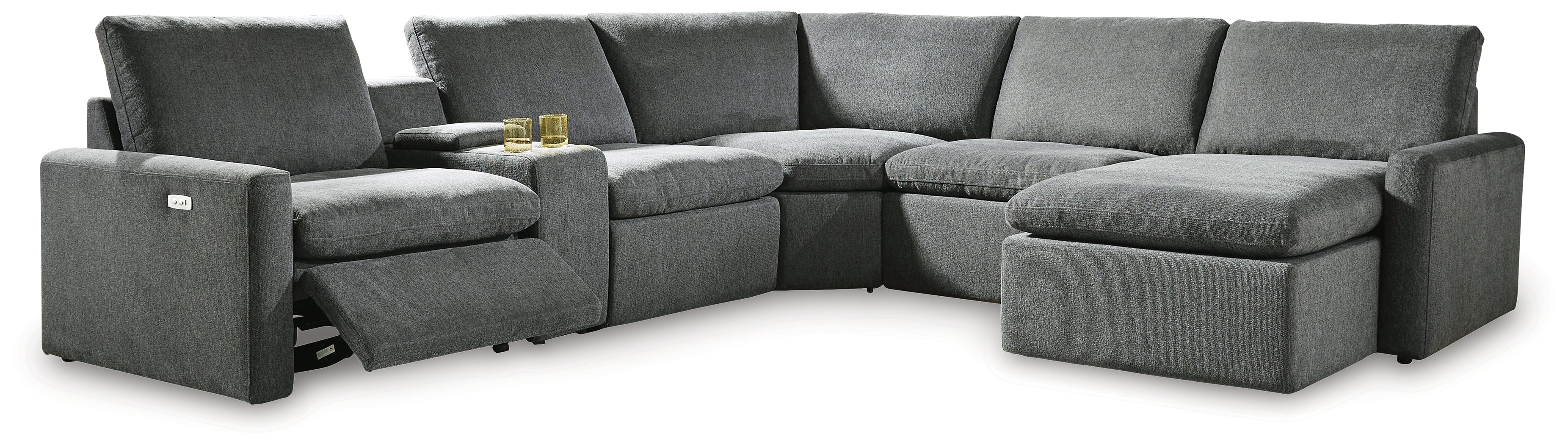 Hartsdale 6-Piece Right Arm Facing Reclining Sectional with Console and Chaise