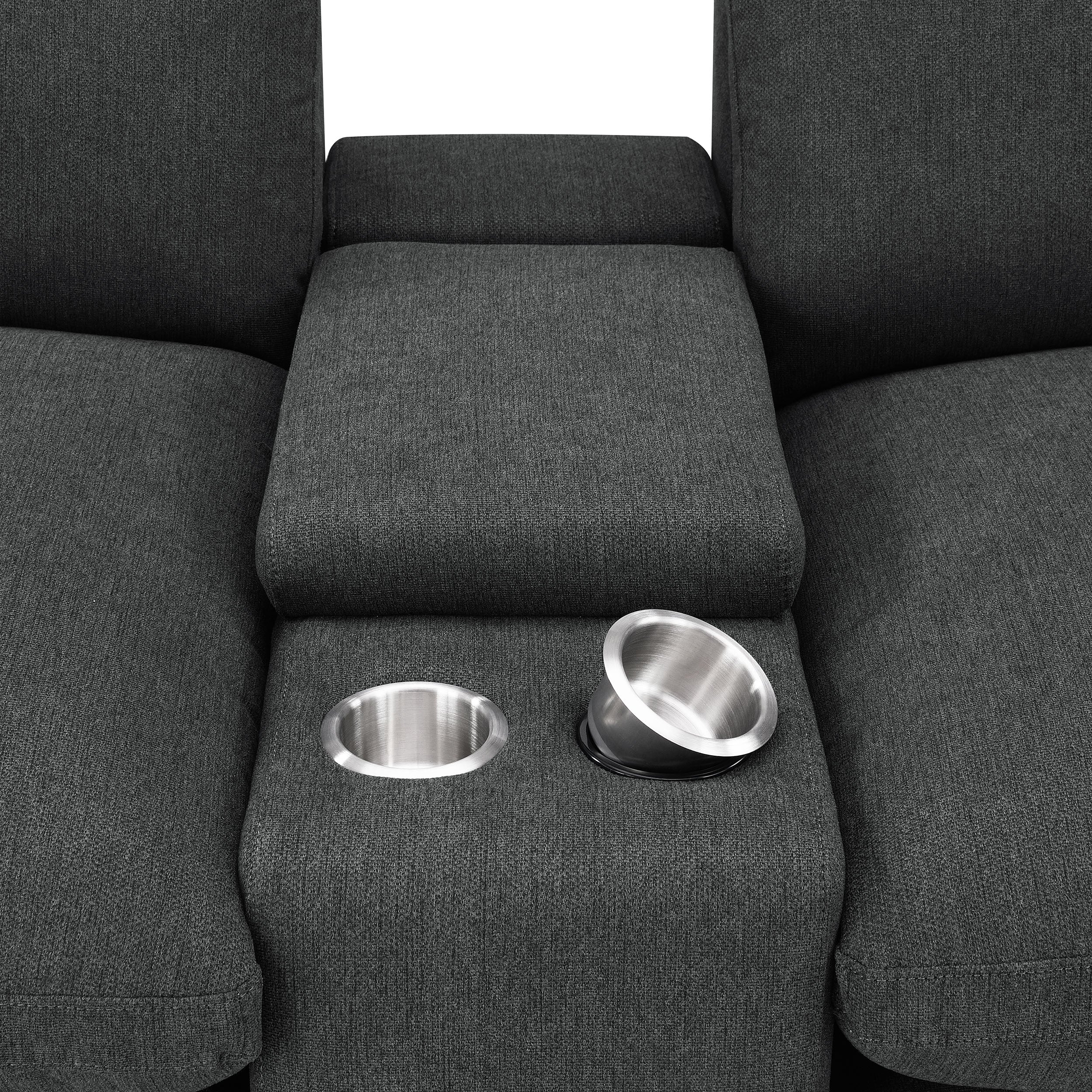 Collins 5-piece Power Reclining Home Theater Seating Dark Grey