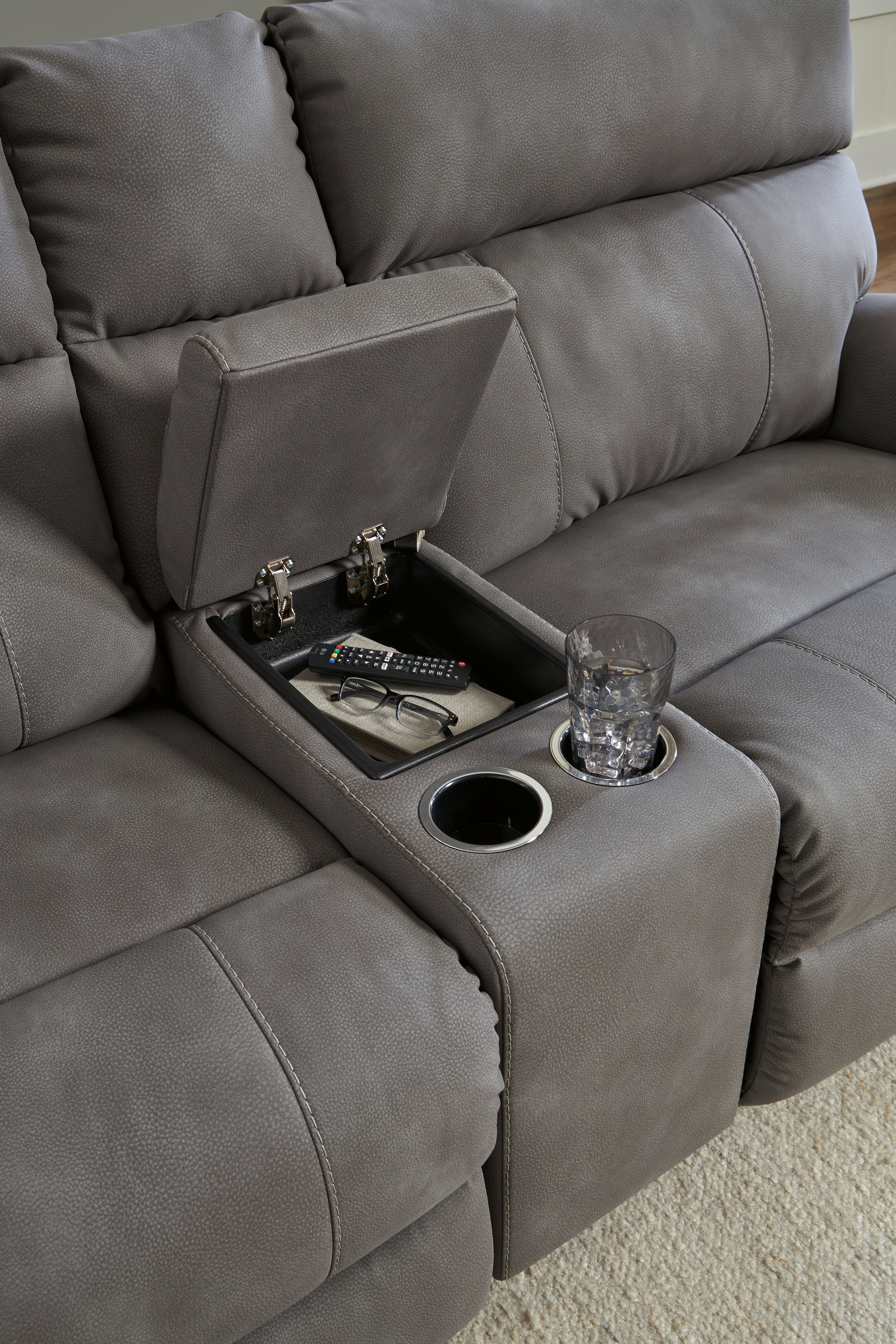 Next-Gen DuraPella 3-Piece Power Reclining Sectional Loveseat with Console - MyWaynesHome #