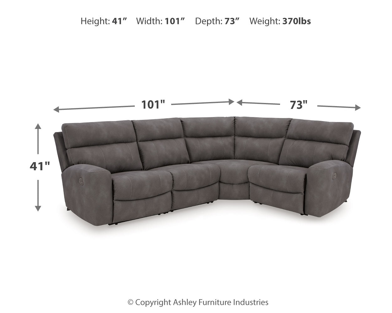Next-Gen DuraPella 4-Piece Power Reclining Sectional - MyWaynesHome #