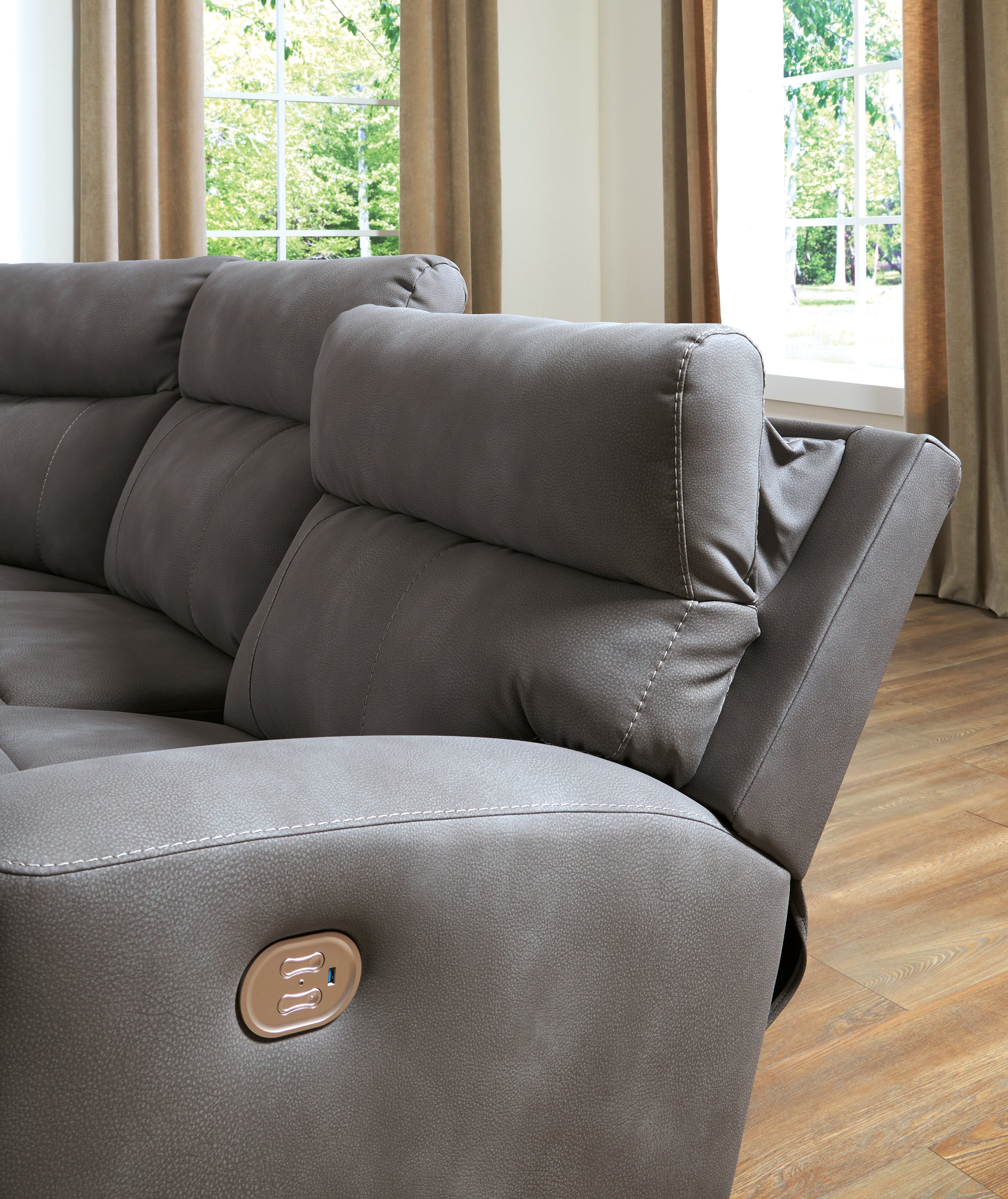 Next-Gen DuraPella 3-Piece Power Reclining Sectional Loveseat with Console - MyWaynesHome #