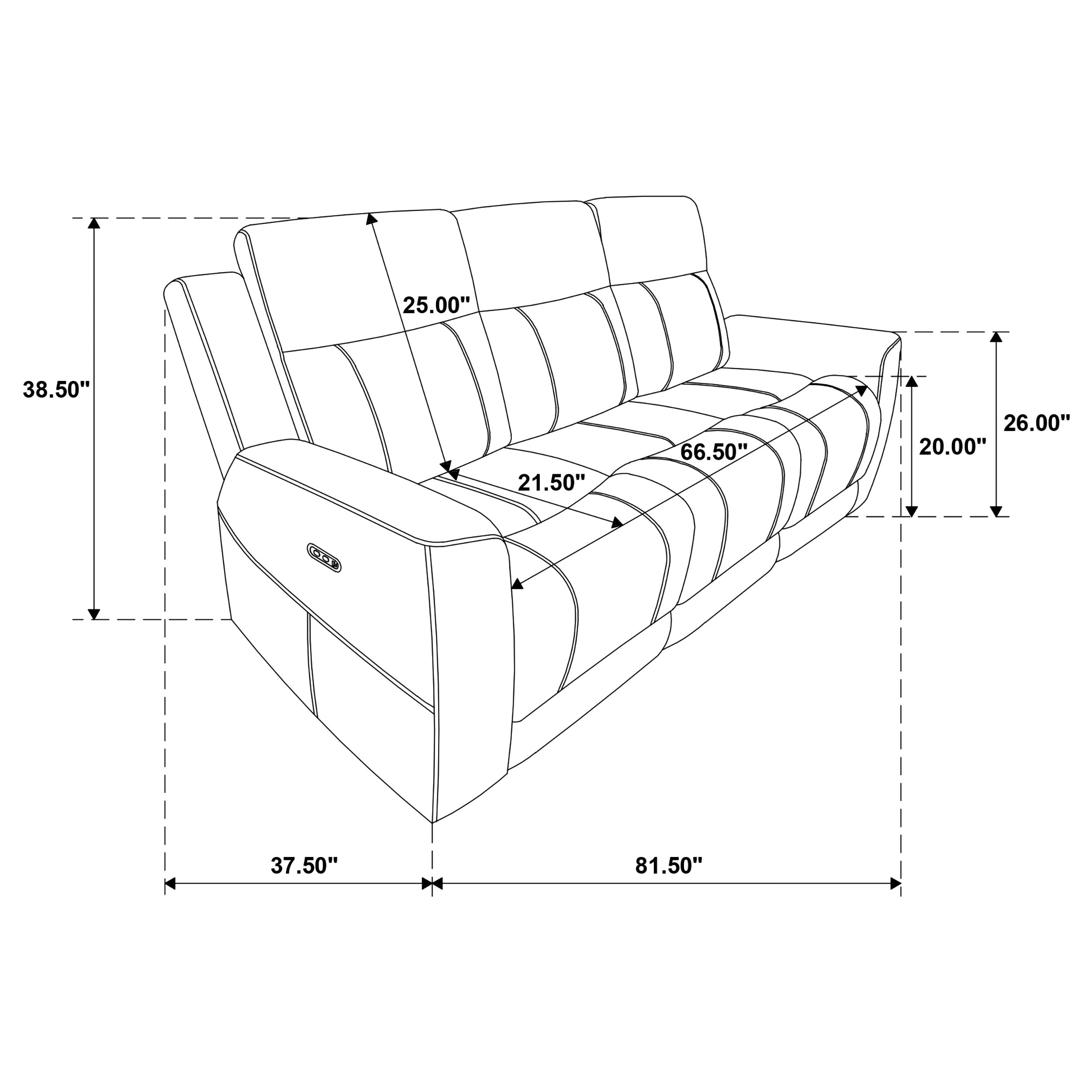 Kennett 3-piece Chenille Power Reclining Sofa Set Ivory