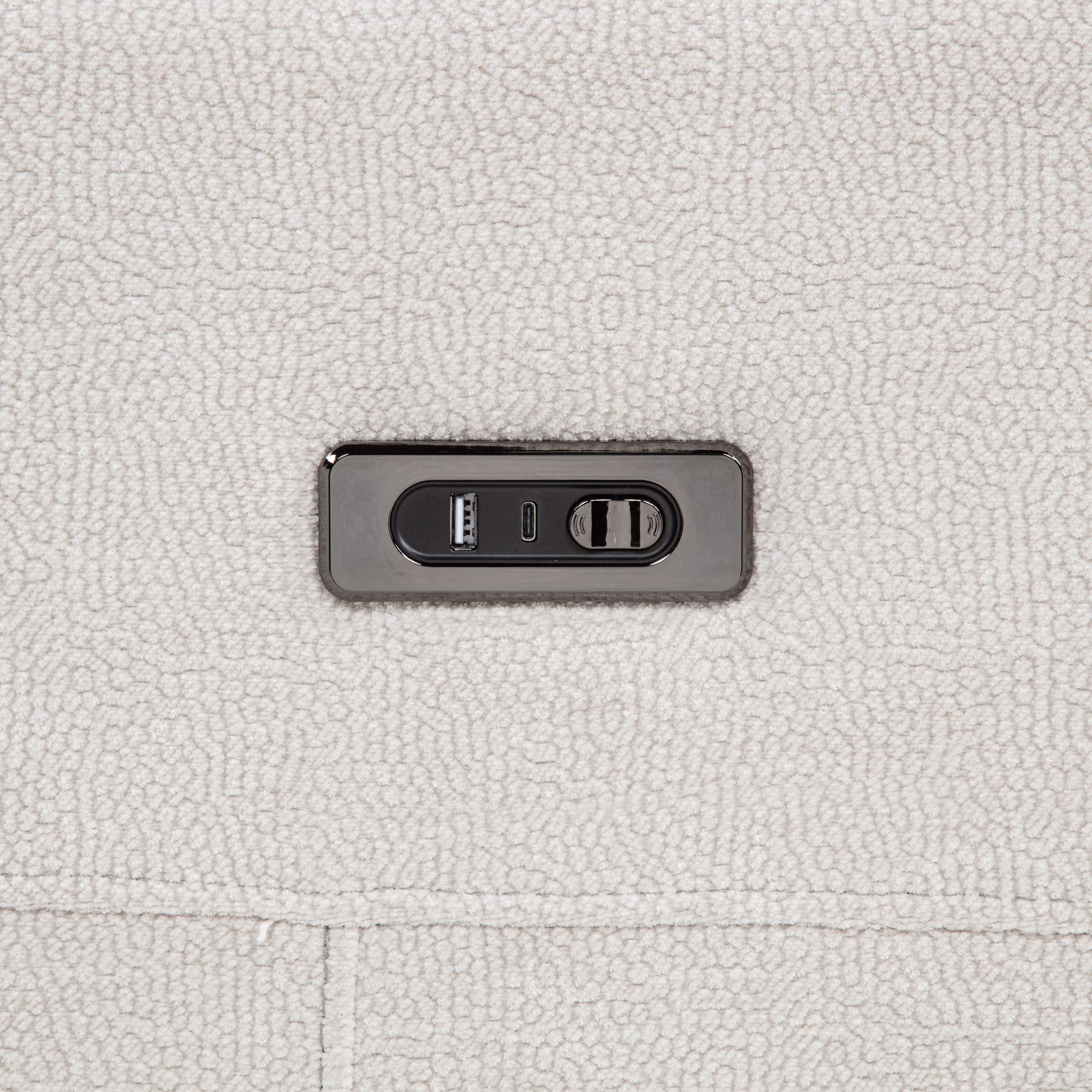 Kennett Chenille Upholstered Power Recliner Chair Ivory