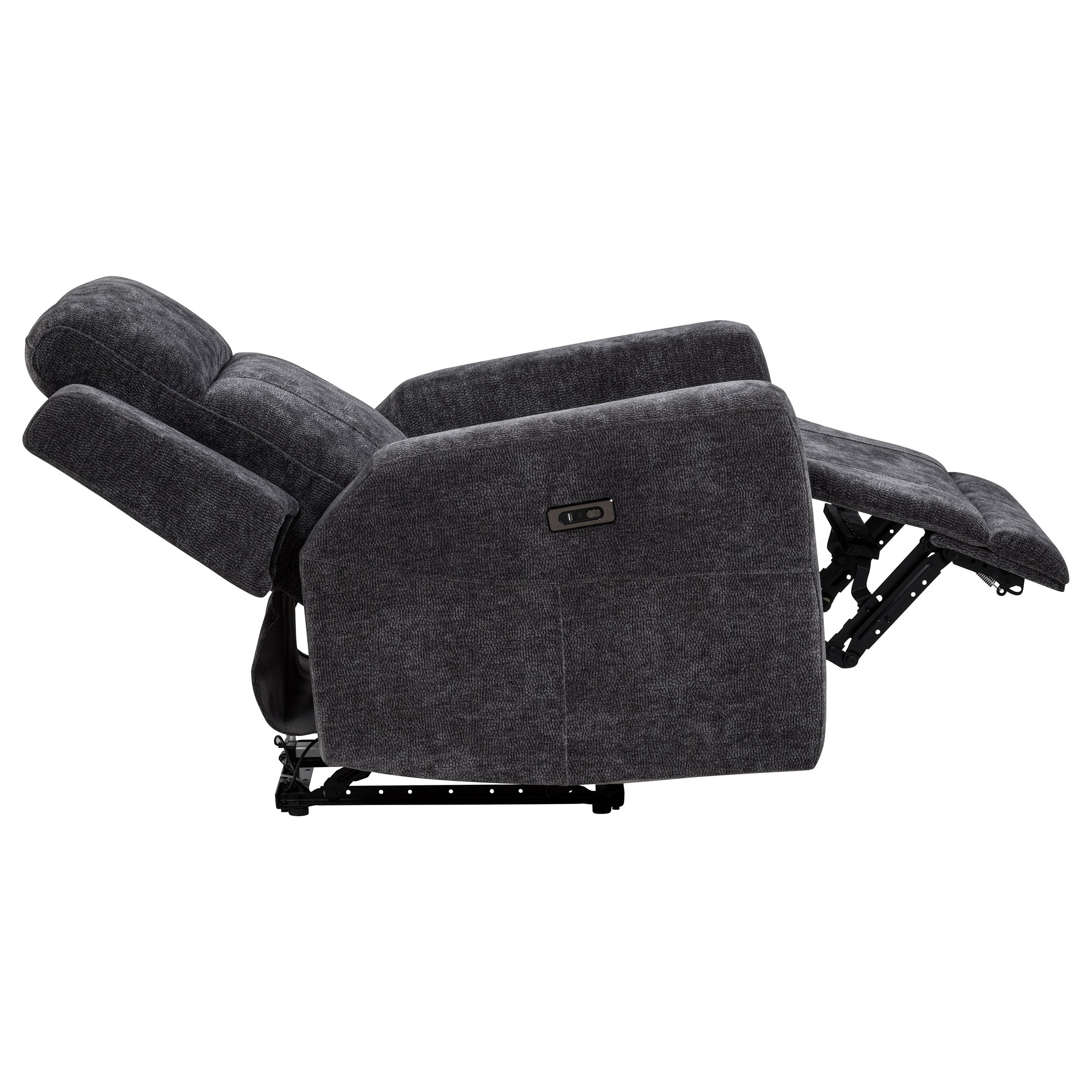 Kennett 3-piece Chenille Power Reclining Sofa Set Dark Grey
