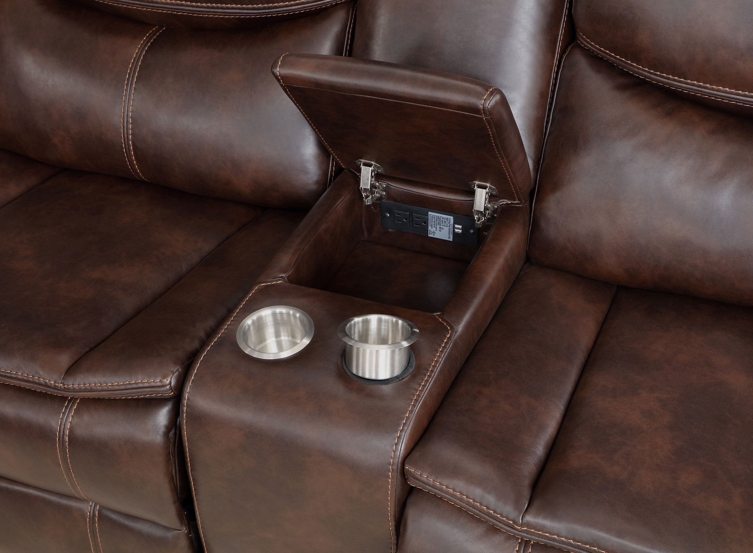 Sycamore Upholstered Power Reclining Sectional Sofa Brown - MyWaynesHome #
