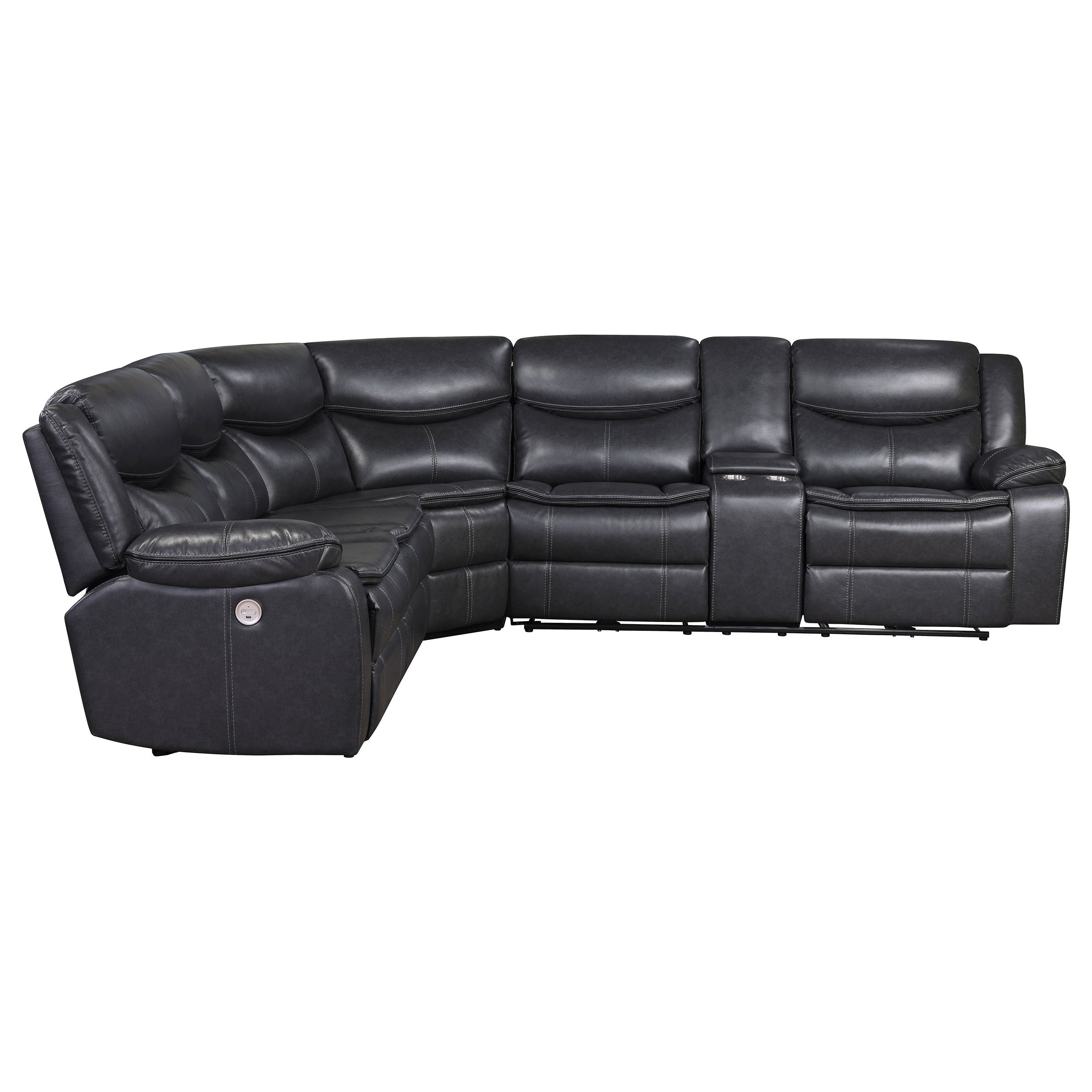 Sycamore Upholstered Power Reclining Sectional Sofa Grey - MyWaynesHome #