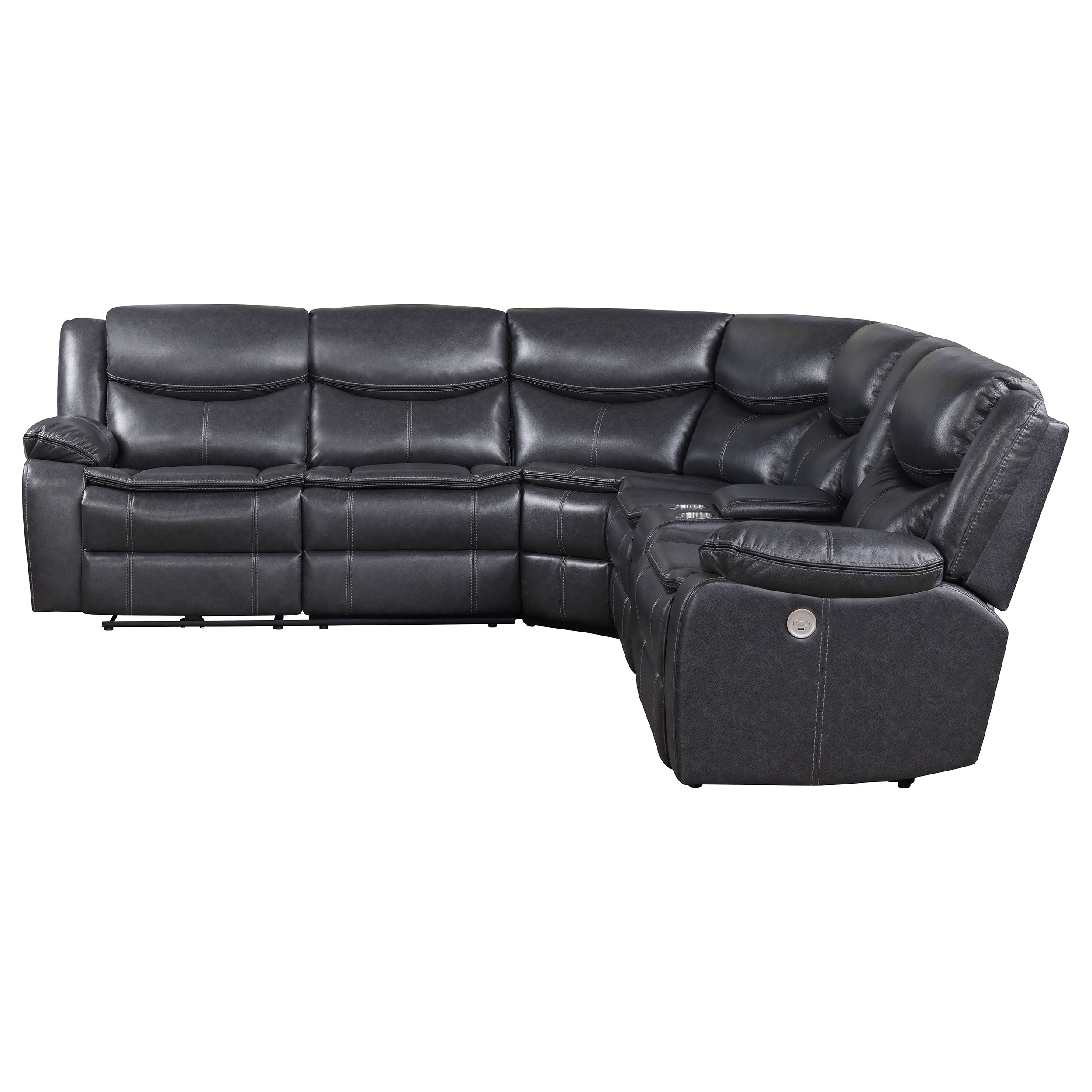 Sycamore Upholstered Power Reclining Sectional Sofa Grey - MyWaynesHome #