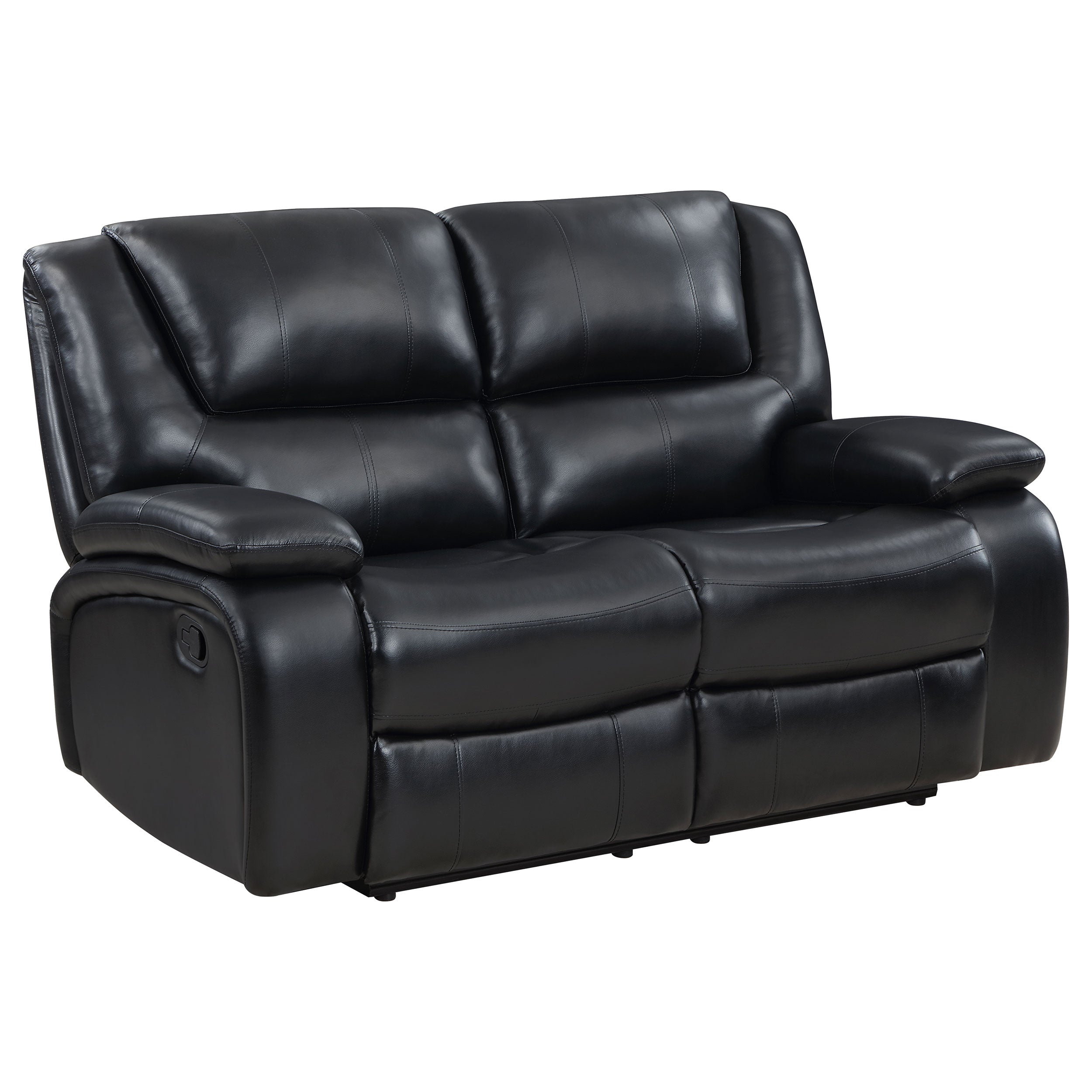 Camila 2-piece Upholstered Motion Reclining Sofa Set Black - MyWaynesHome #