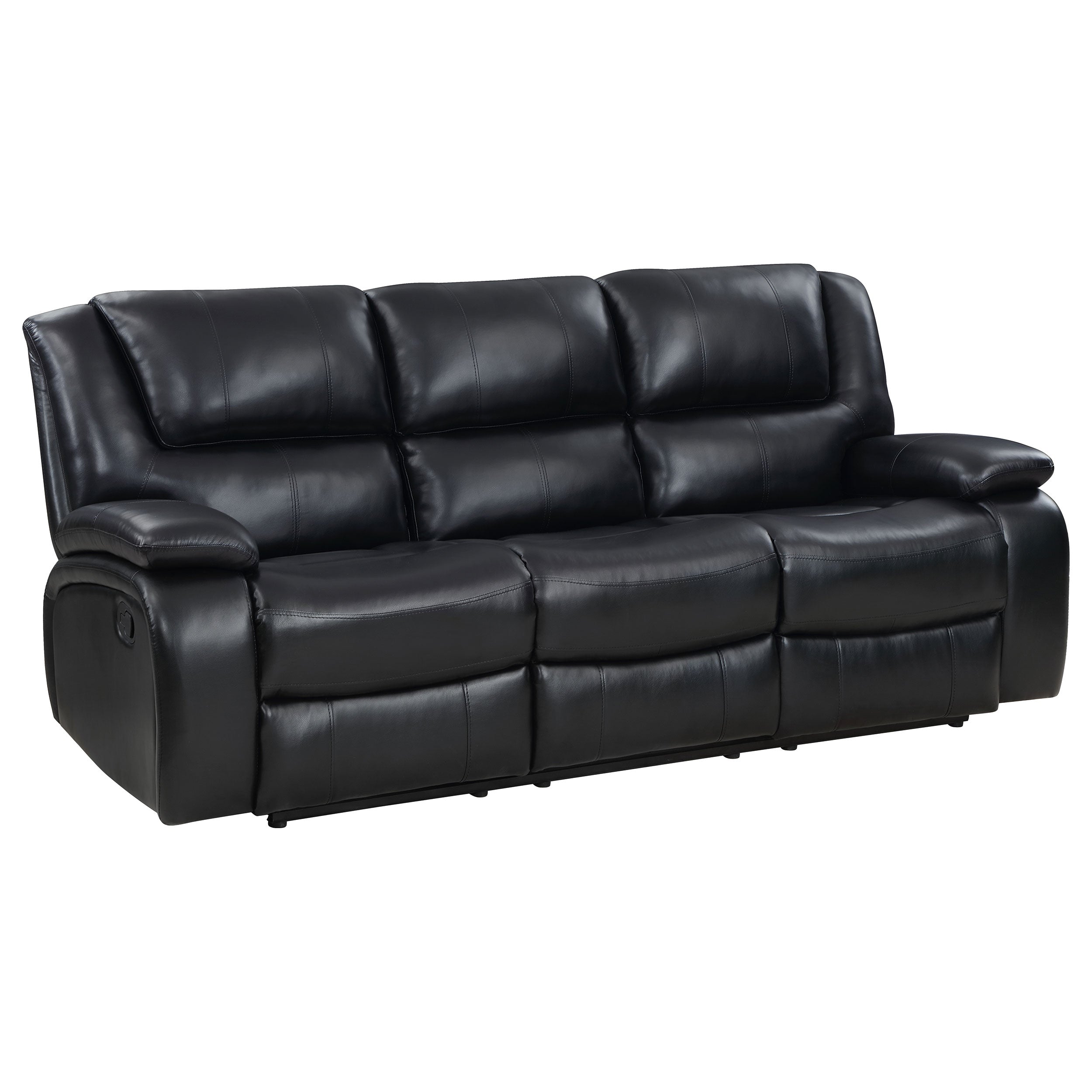 Camila 3-piece Upholstered Motion Reclining Sofa Set Black - MyWaynesHome #