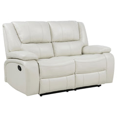Camila Upholstered Motion Reclining Loveseat White