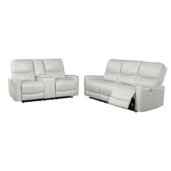 Greenfield 2-piece Power Reclining Sofa Set Ivory - MyWaynesHome #