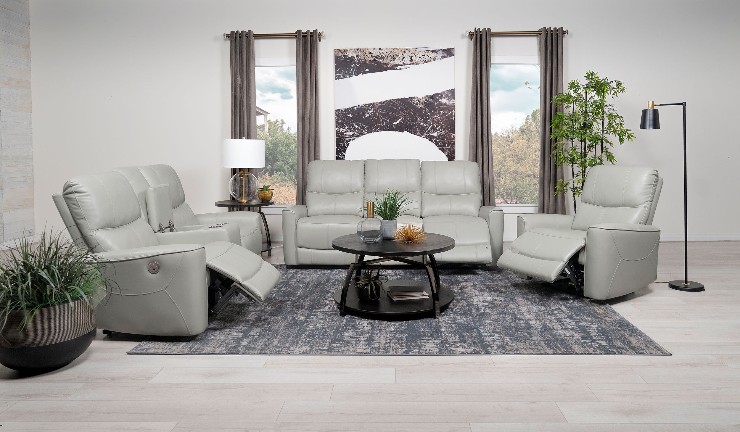 Greenfield Upholstered Power Reclining Sofa Ivory - MyWaynesHome #