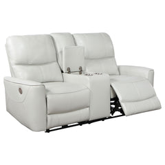 Greenfield Upholstered Power Reclining Loveseat Ivory - MyWaynesHome #