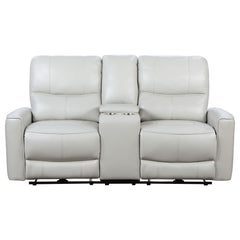 Greenfield Upholstered Power Reclining Loveseat Ivory - MyWaynesHome #