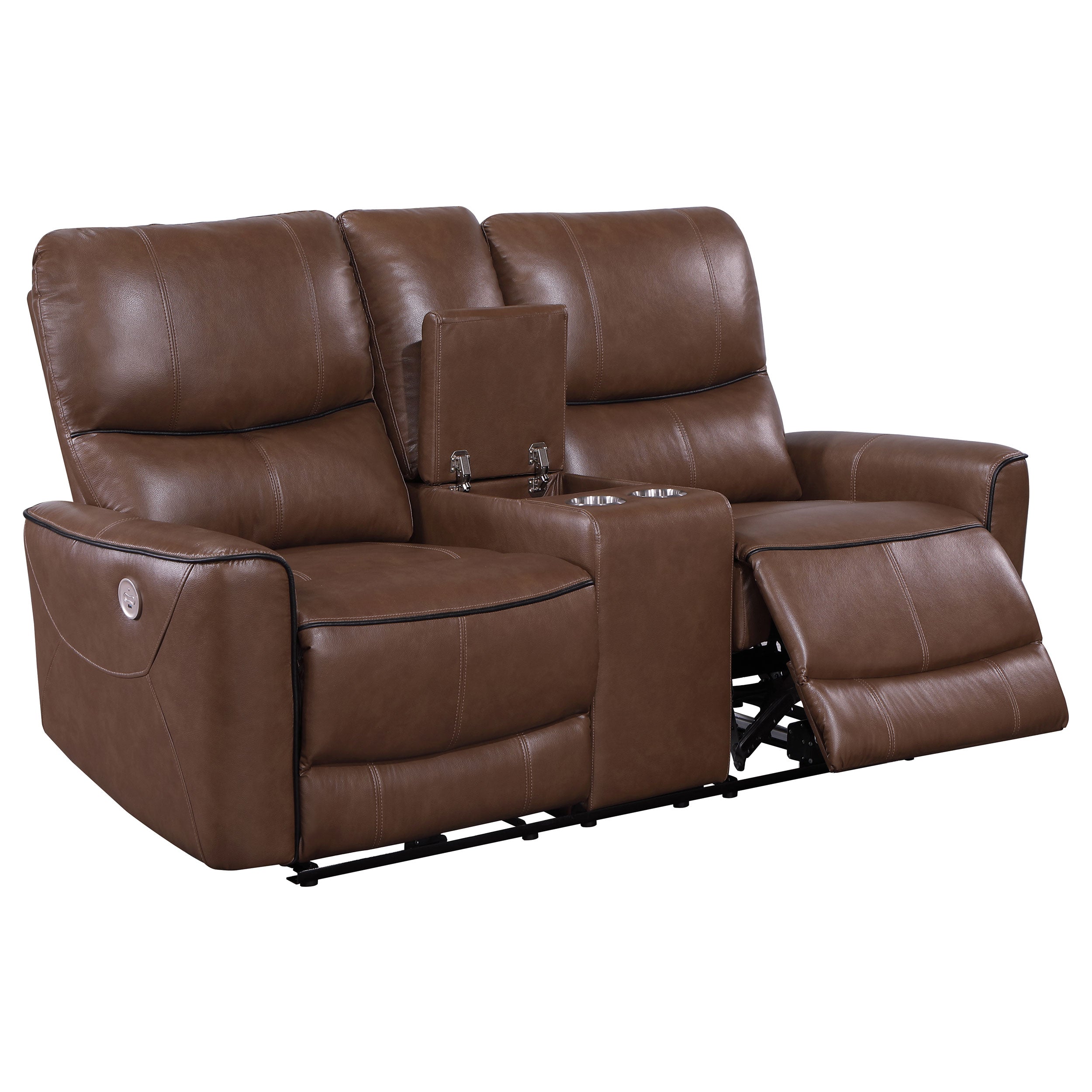Greenfield 2-piece Power Reclining Sofa Set Saddle Brown - MyWaynesHome #