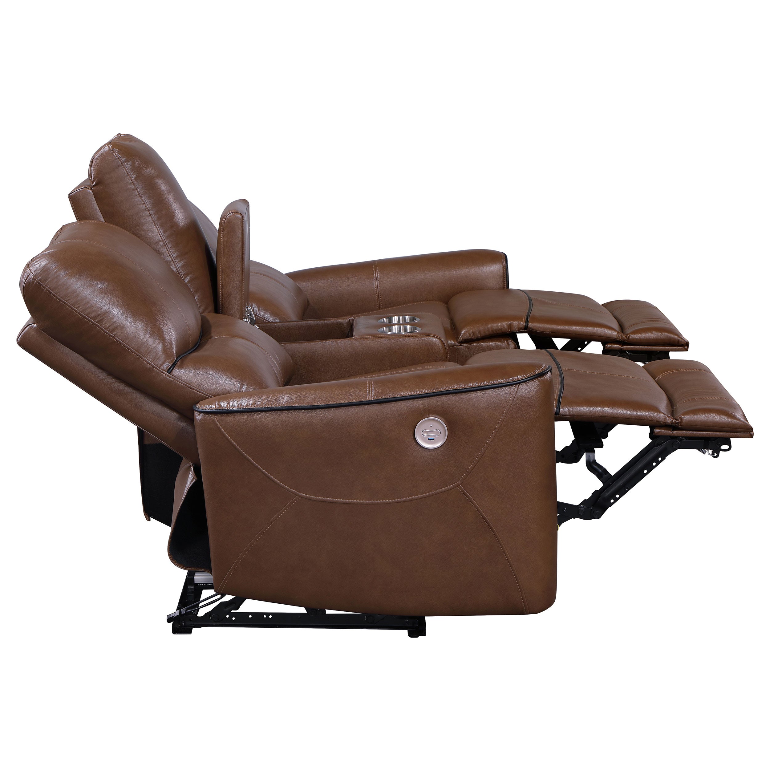 Greenfield 2-piece Power Reclining Sofa Set Saddle Brown - MyWaynesHome #