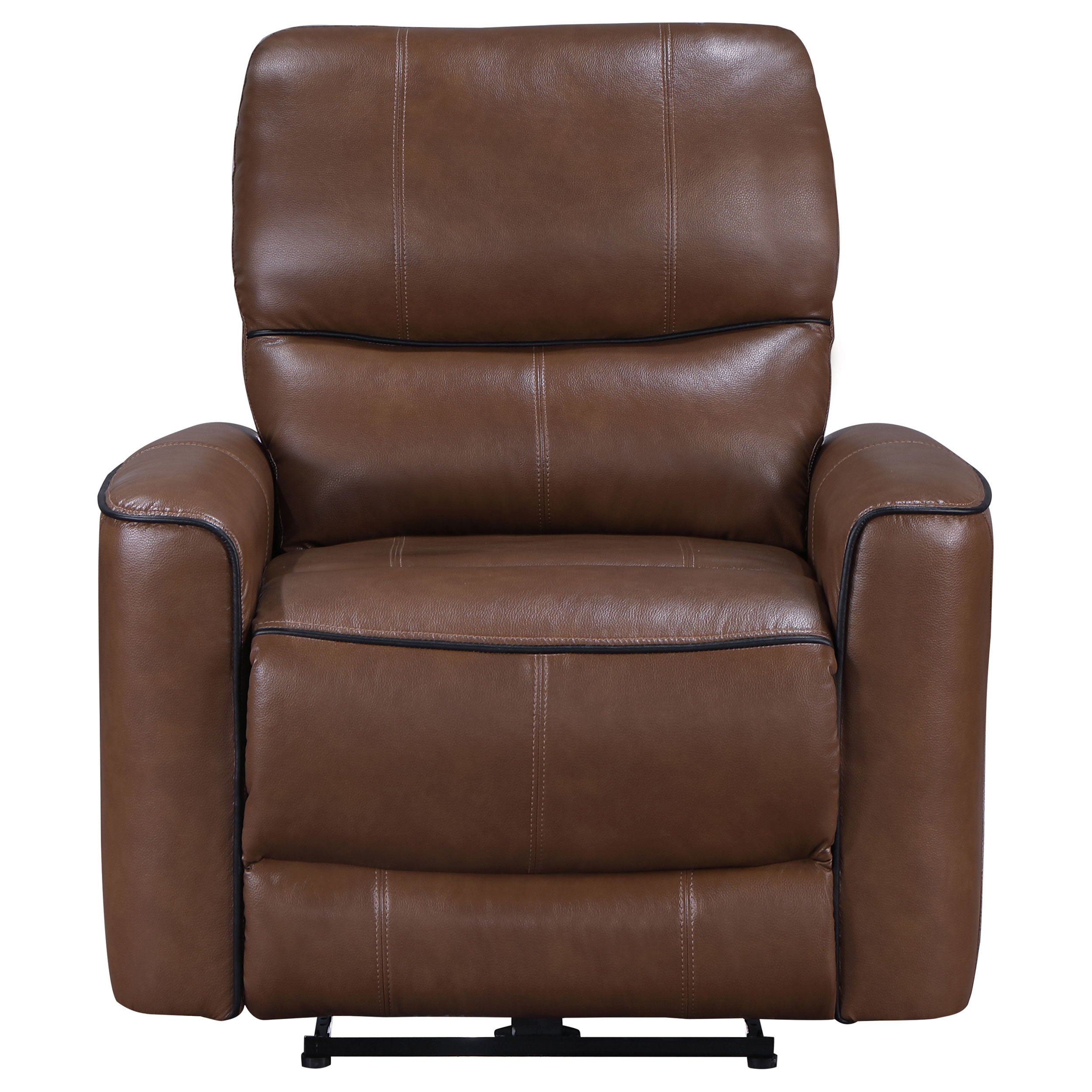 Greenfield Upholstered Power Recliner Chair Saddle Brown - MyWaynesHome #