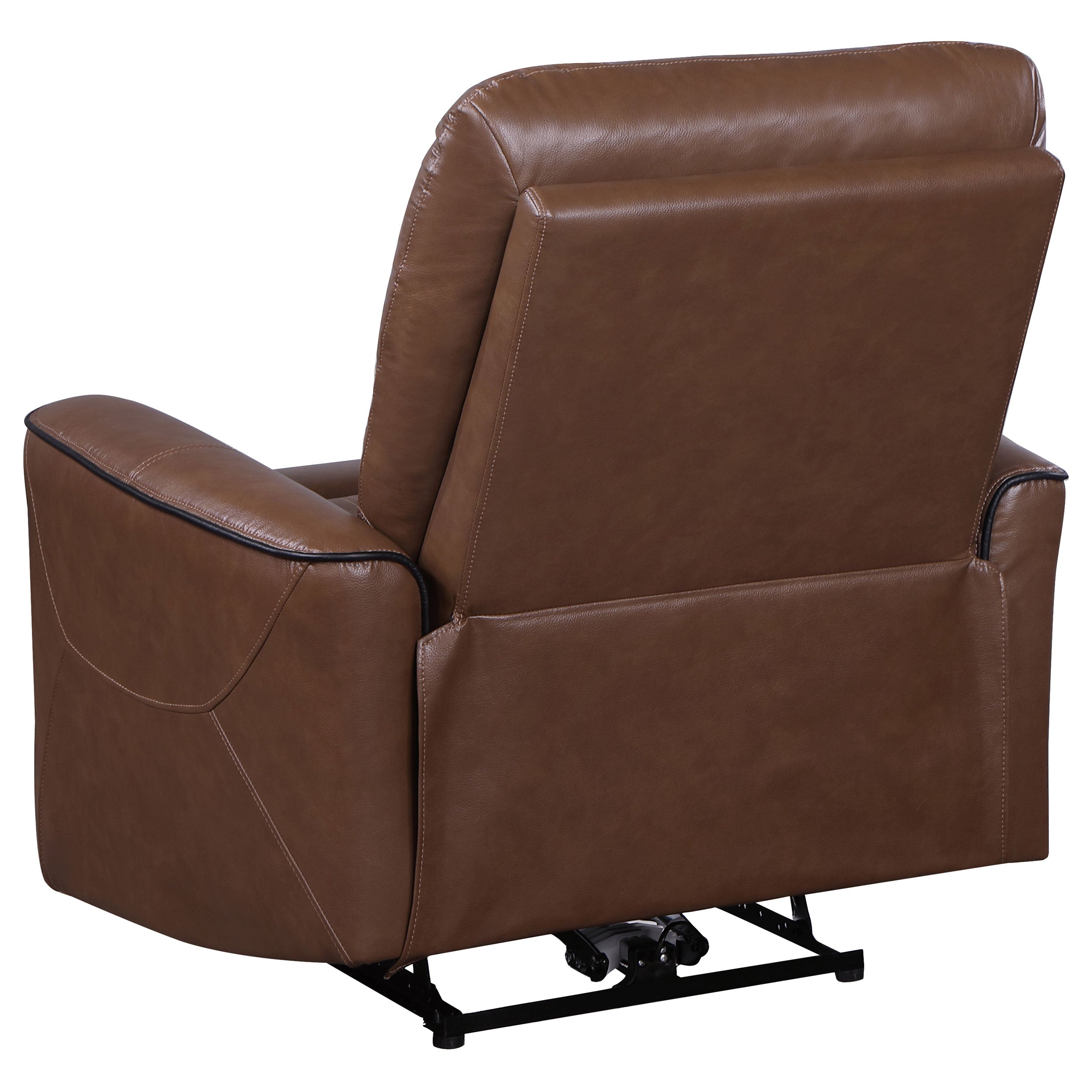 Greenfield Upholstered Power Recliner Chair Saddle Brown - MyWaynesHome #