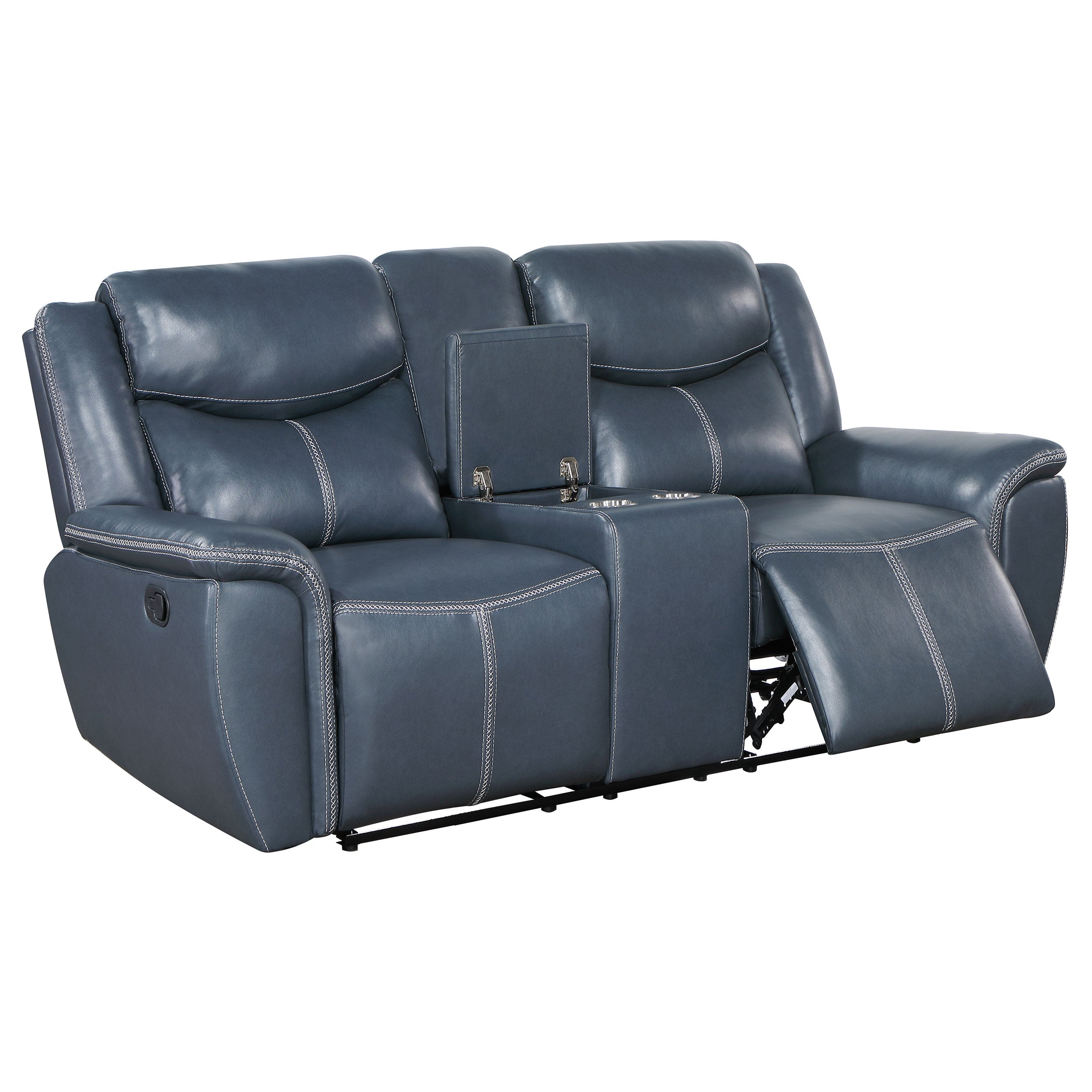 Sloane 2-piece Upholstered Reclining Sofa Set Blue - MyWaynesHome #