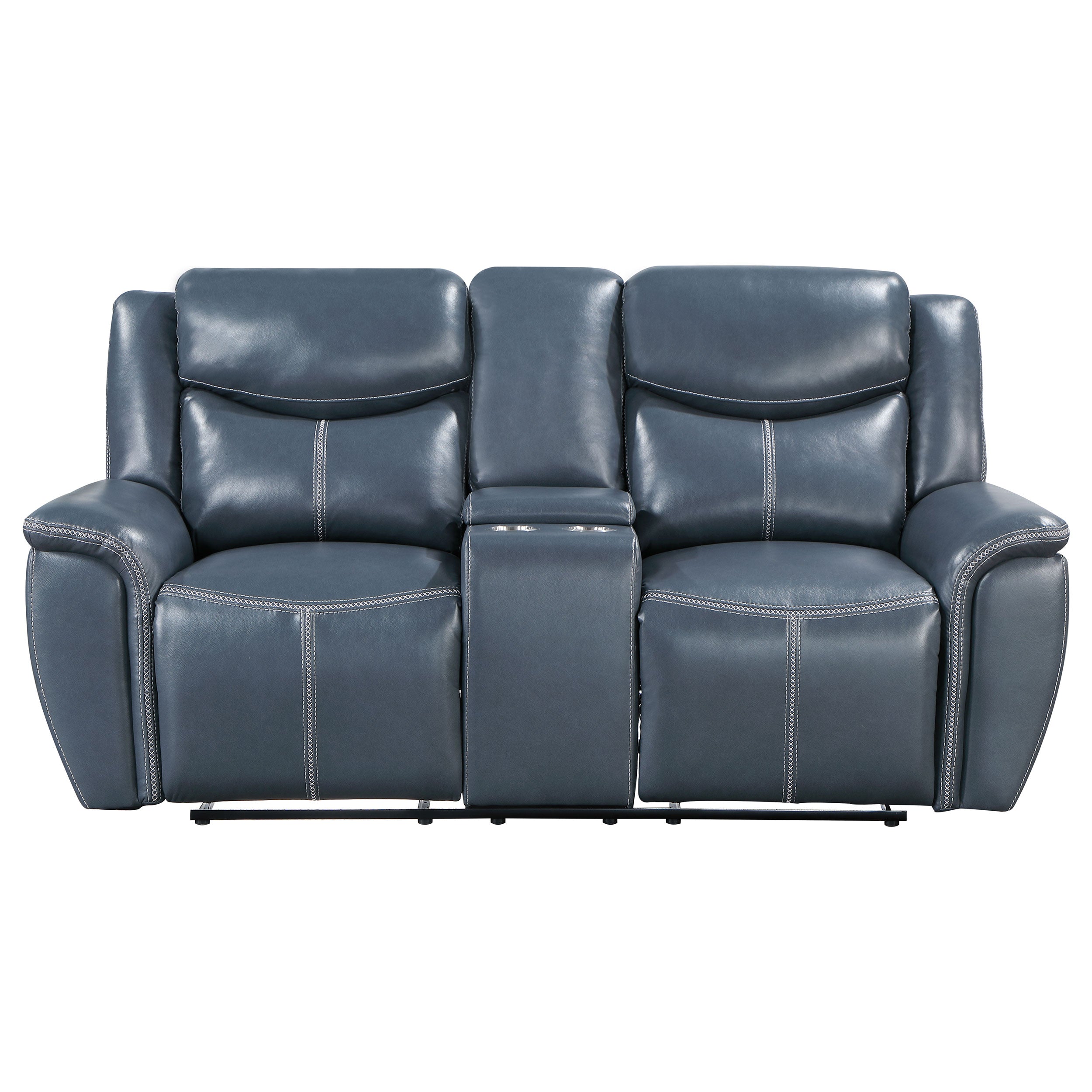 Sloane 2-piece Upholstered Reclining Sofa Set Blue - MyWaynesHome #
