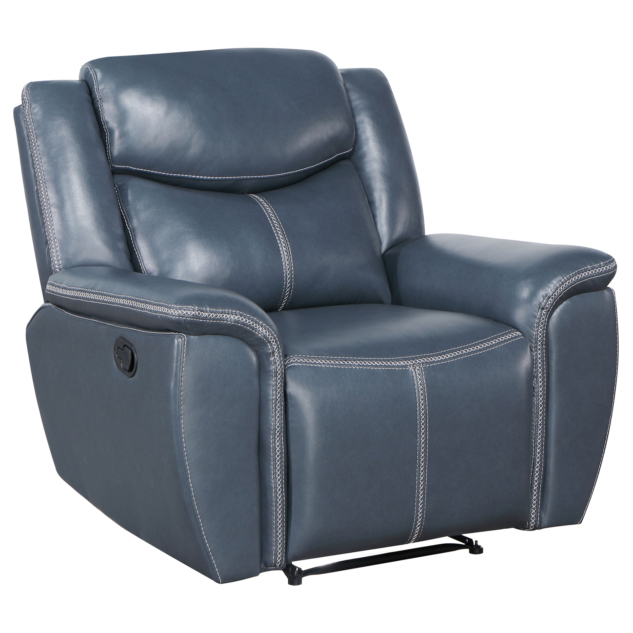 Sloane 3-piece Upholstered Reclining Sofa Set Blue - MyWaynesHome #