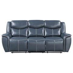 Sloane Upholstered Padded Arm Reclining Sofa Blue - MyWaynesHome #