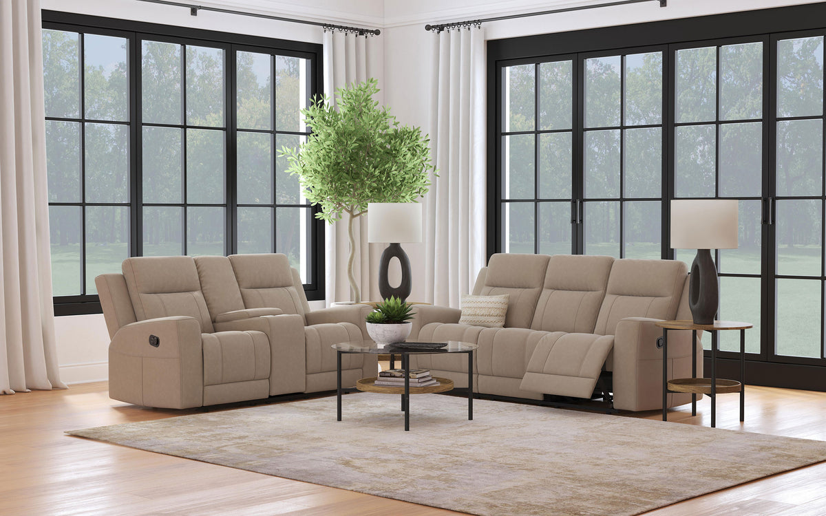 Brentwood 2-piece Upholstered Reclining Sofa Set Taupe - MyWaynesHome #