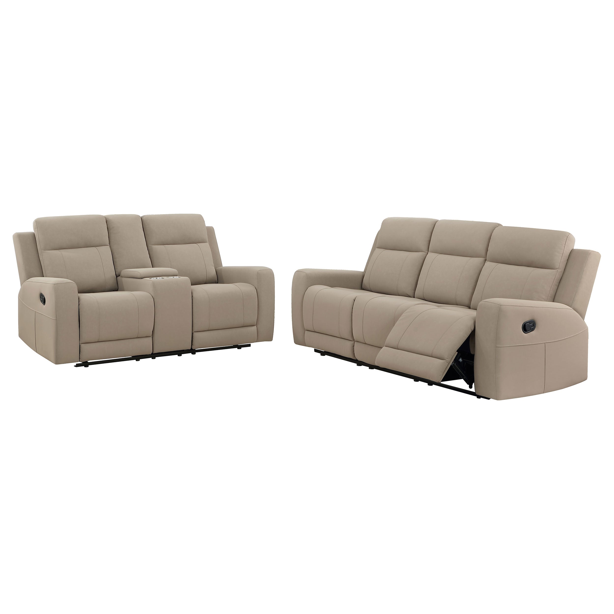 Brentwood 2-piece Upholstered Reclining Sofa Set Taupe - MyWaynesHome #