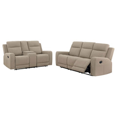 Brentwood 2-piece Upholstered Reclining Sofa Set Taupe - MyWaynesHome #