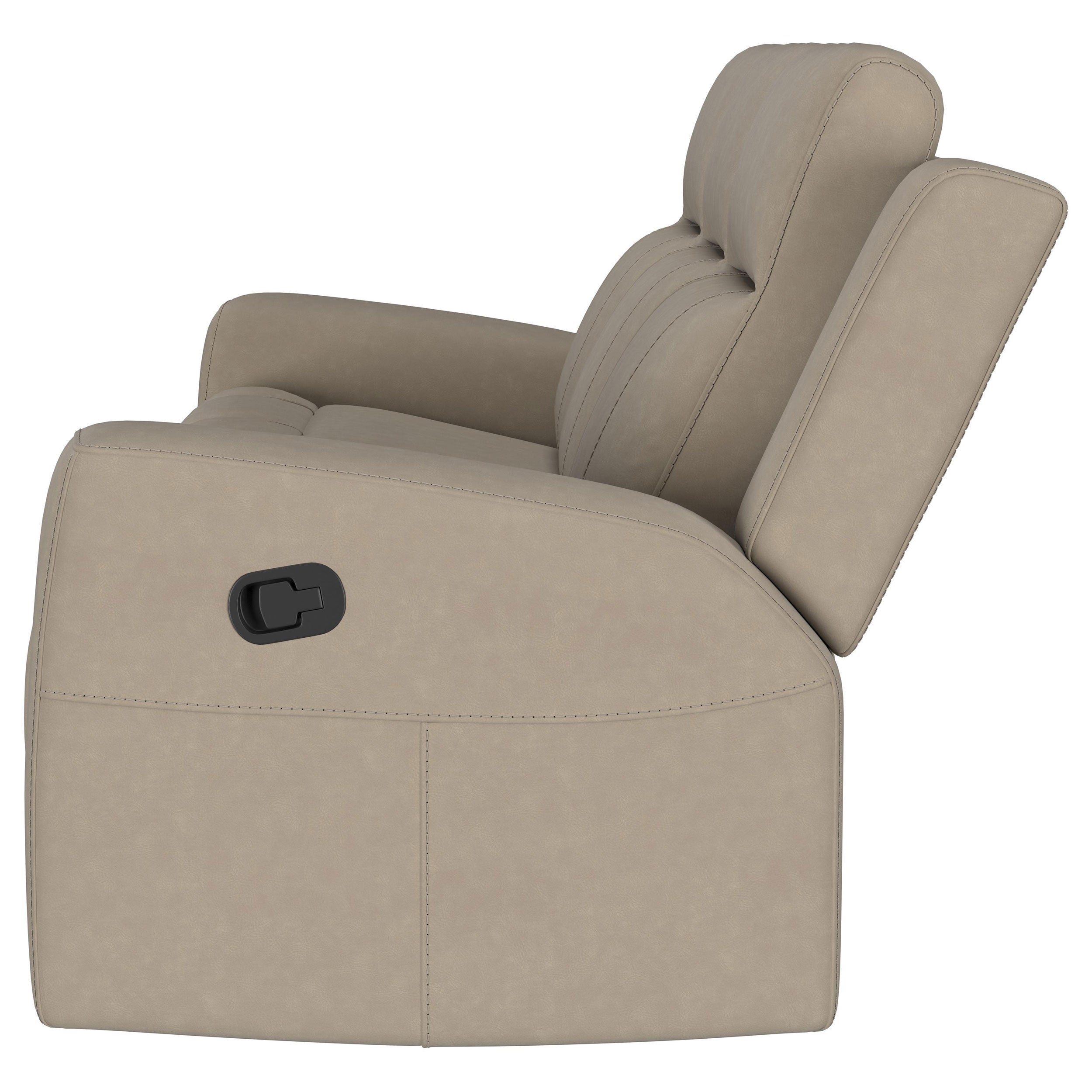 Brentwood Upholstered Motion Reclining Sofa Taupe - MyWaynesHome #