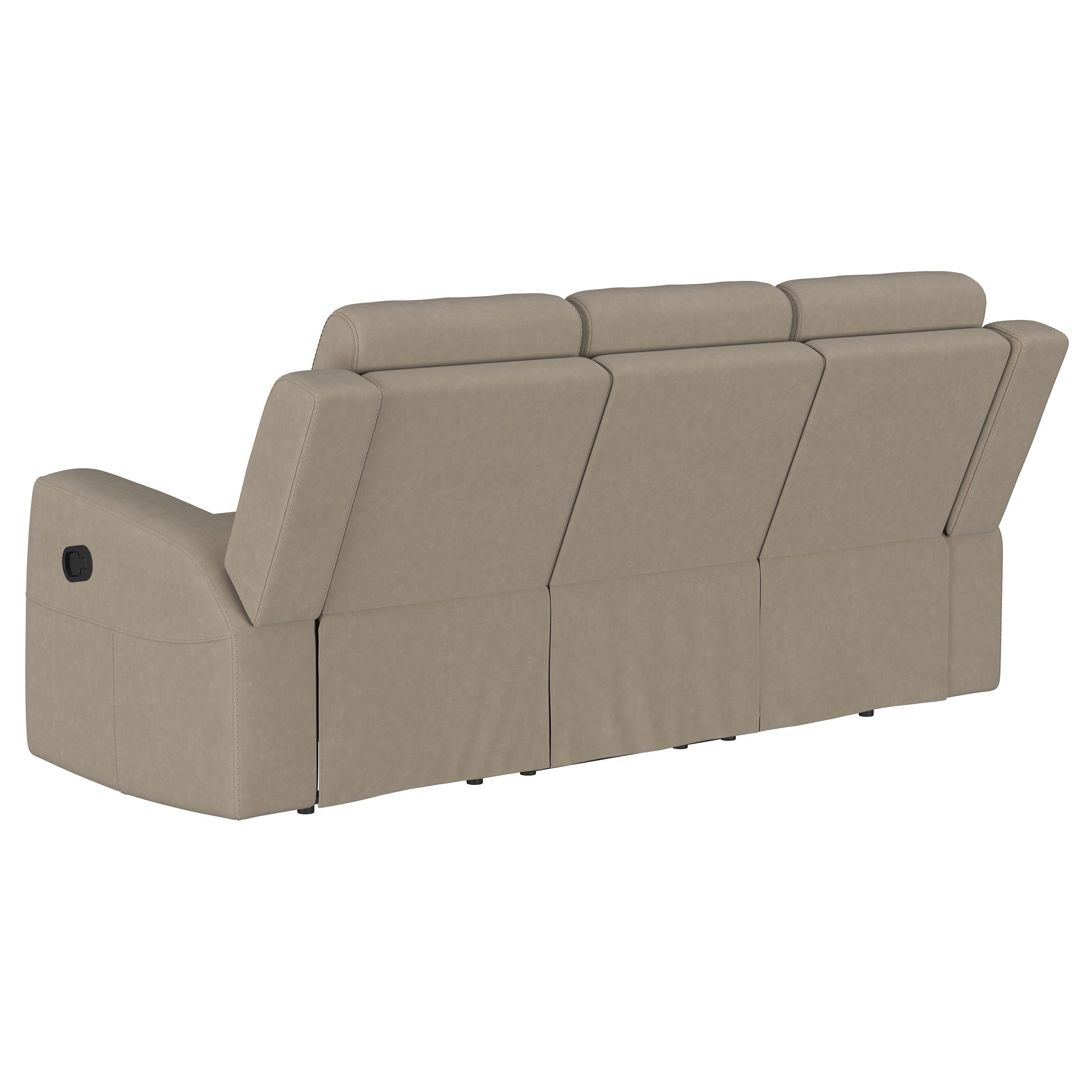 Brentwood Upholstered Motion Reclining Sofa Taupe - MyWaynesHome #