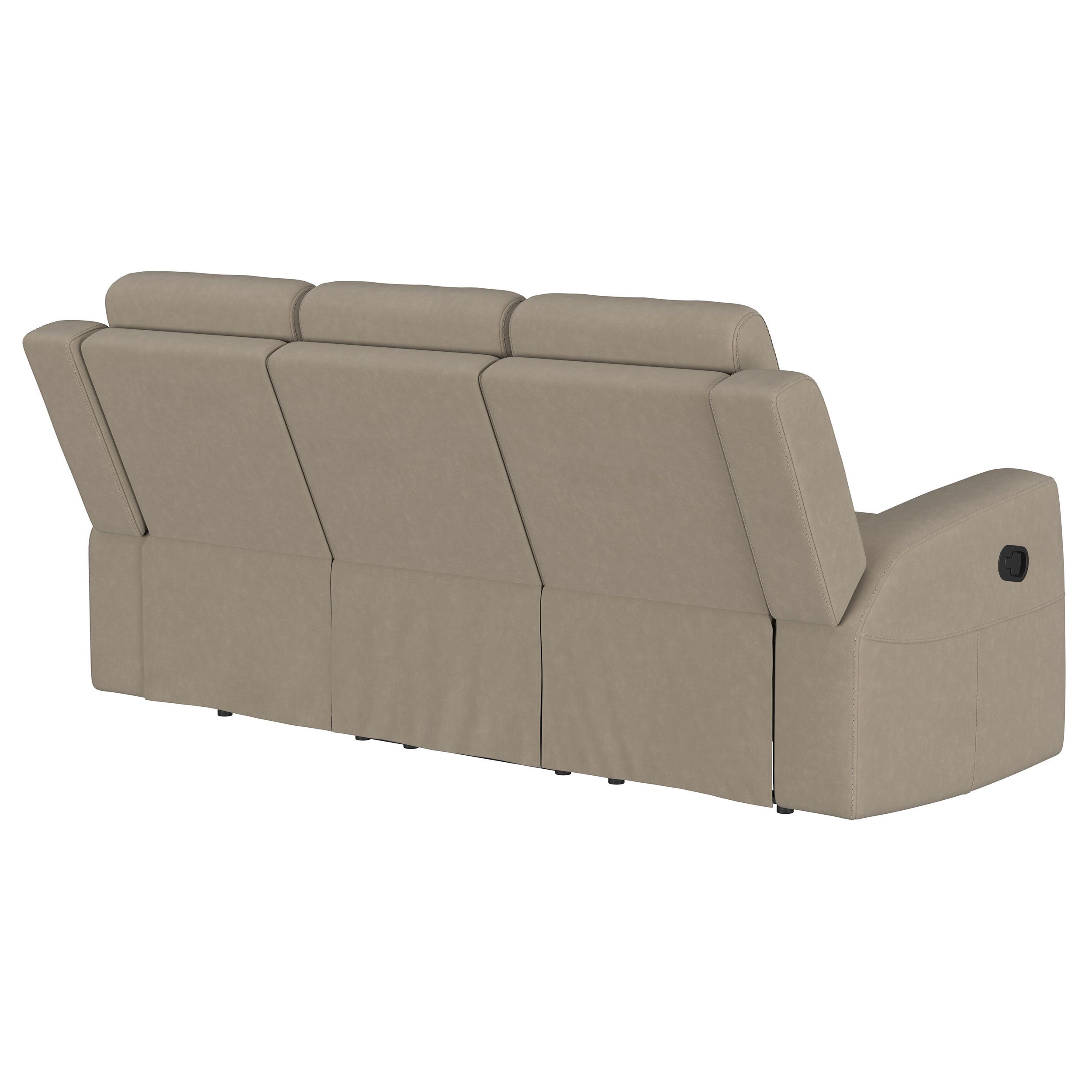 Brentwood Upholstered Motion Reclining Sofa Taupe - MyWaynesHome #
