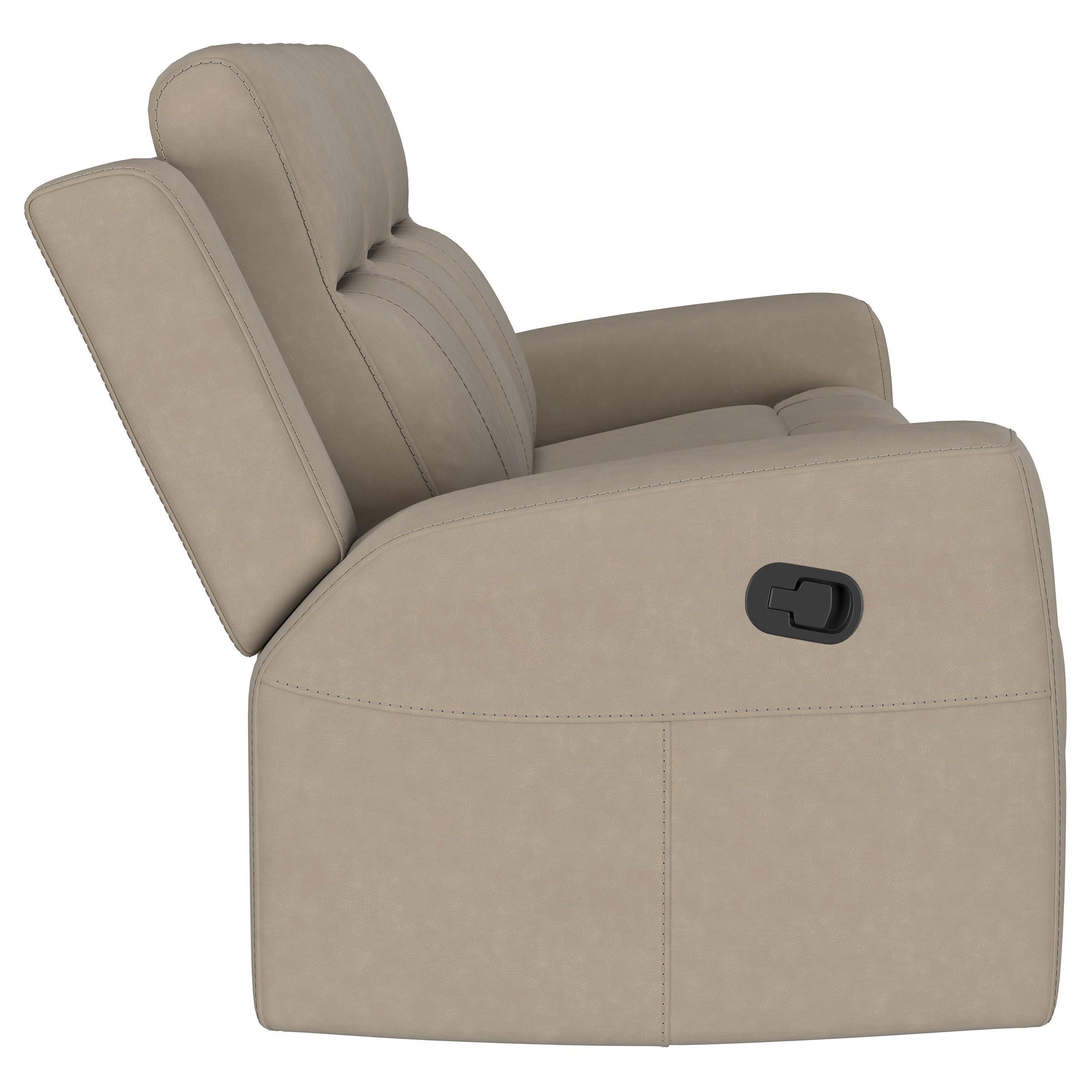 Brentwood Upholstered Motion Reclining Sofa Taupe - MyWaynesHome #