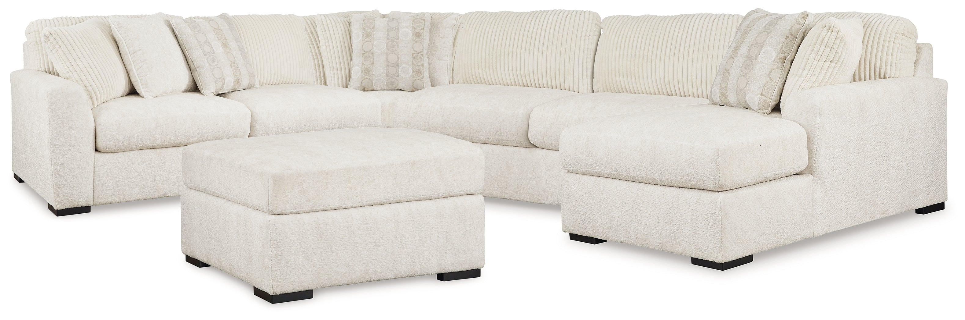 Chessington 4-Piece Sectional and Oversized Accent Ottoman