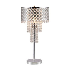 Crystal On Mesh Chrome 28" Touch Table Lamp - MyWaynesHome #