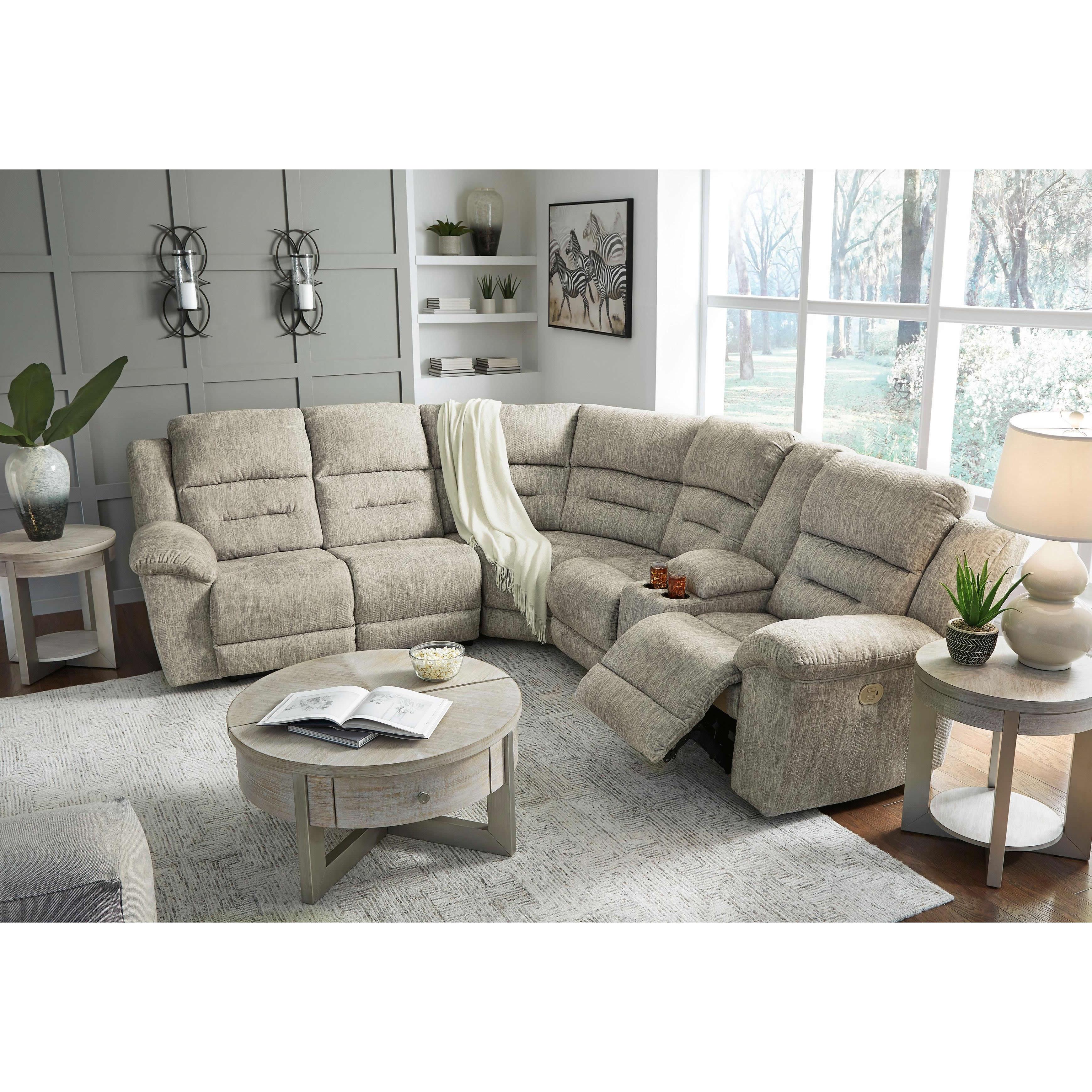 Signature Design by Ashley Family Den Power Reclining Fabric 3 pc Sectional 51802S2