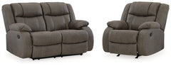 First Base Reclining Loveseat and Recliner