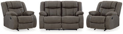 First Base Reclining Loveseat and 2 Recliners