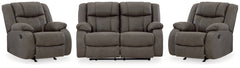 First Base Reclining Loveseat and 2 Recliners